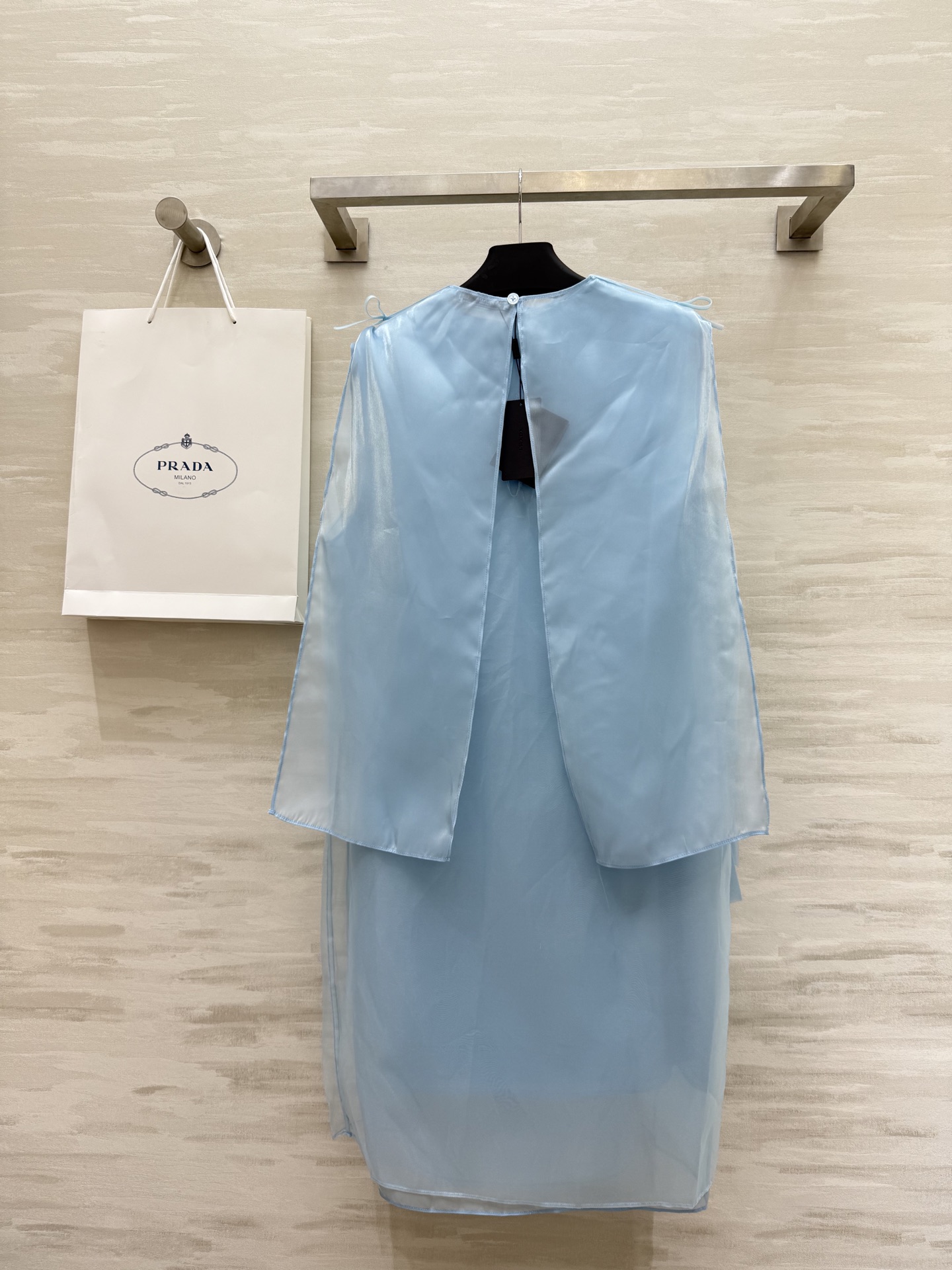 #Prad♡²⁵新款 四件套层叠设计欧根纱连衣裙 清爽蓝色系 欧根纱面料蛋糕层叠设计  H版型剪裁 高品