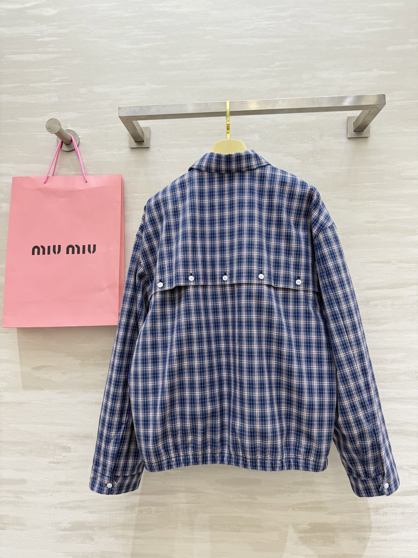 #Miumi♡²⁵A蓝格纹外套 原版开发 高品质定制 现货首发size：S/M/L（）