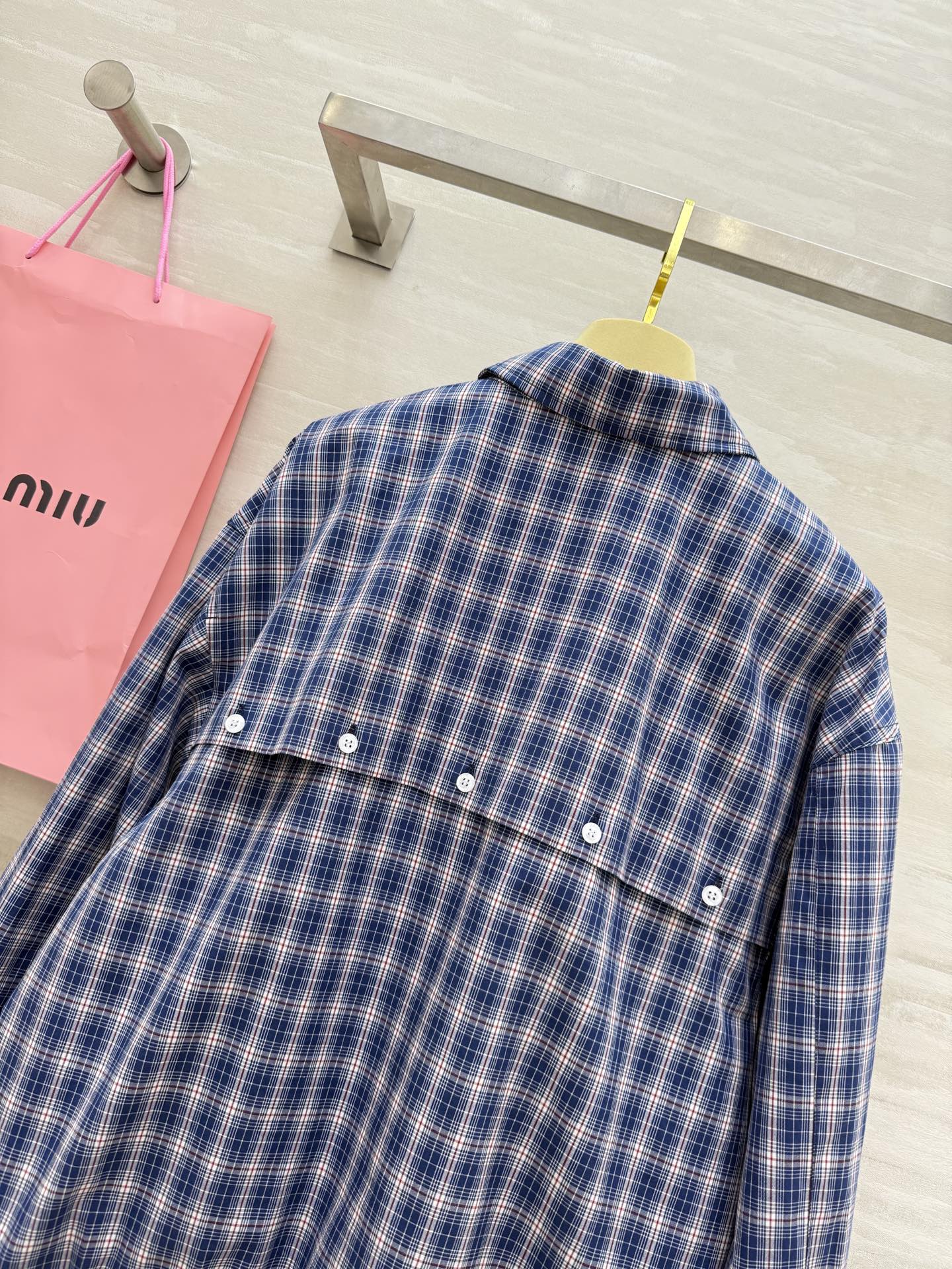 #Miumi♡²⁵A蓝格纹外套 原版开发 高品质定制 现货首发size：S/M/L（）