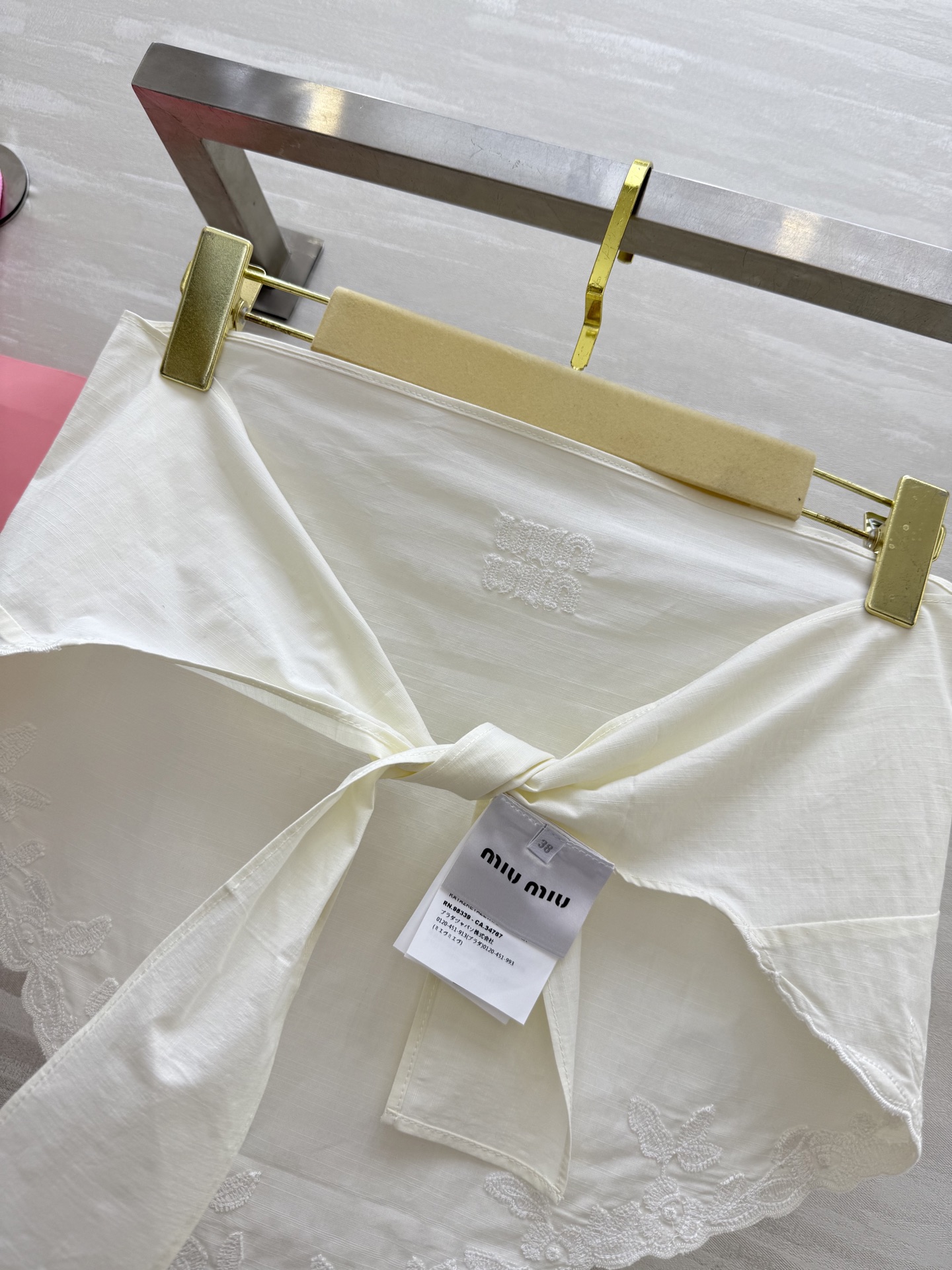 #Miumi♡²⁵新款刺绣竹节绑带抹胸 高品质定制 现货首发size：S/M/L（）