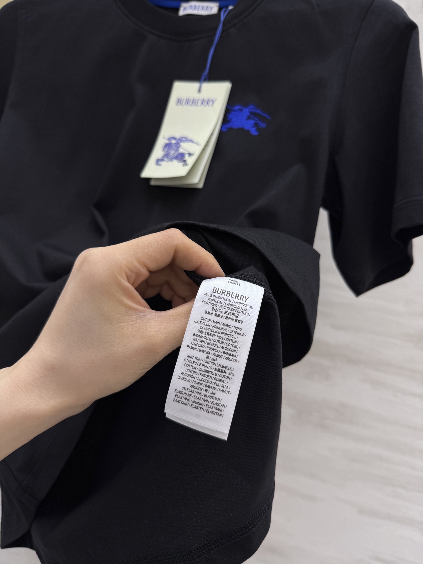 #Burberr♡²⁵重工战马小logo刺绣🪡短袖T恤 高品质定制 现货首发size：S/M/L/XL/