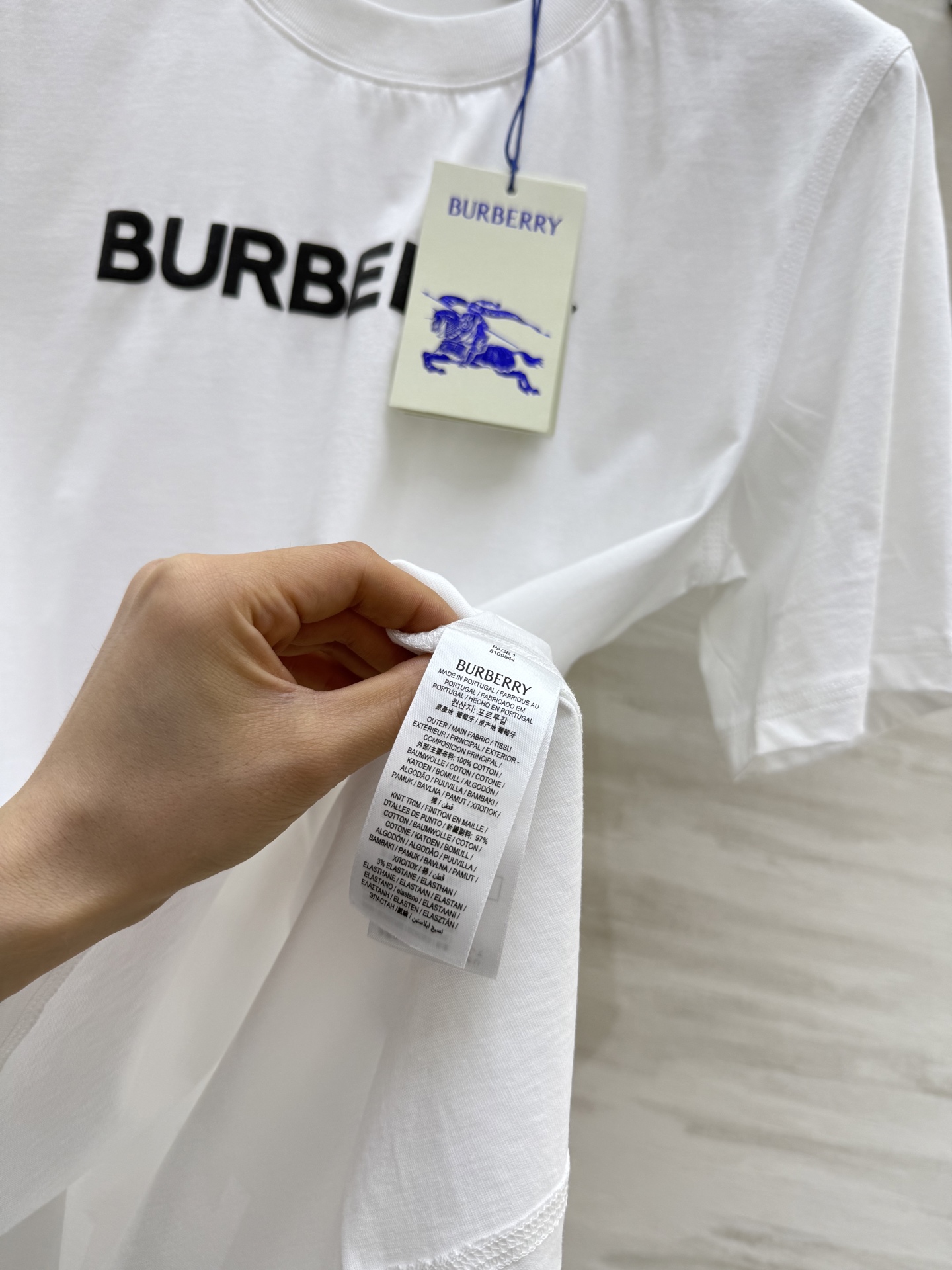 #Burberr♡²⁵logo植绒刺绣🪡短袖T恤 高品质定制 现货首发size：S/M/L/XL/XXL