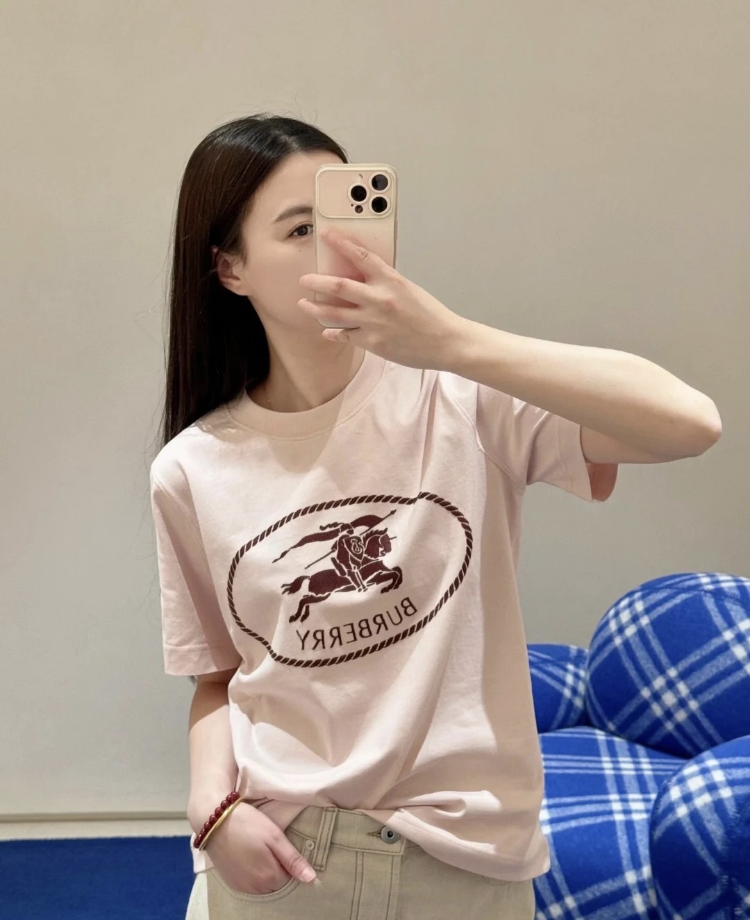#Burberr♡²⁵新款logo战马刺绣🪡短袖T恤 高品质定制 现货首发size：S/M/L/XL/X