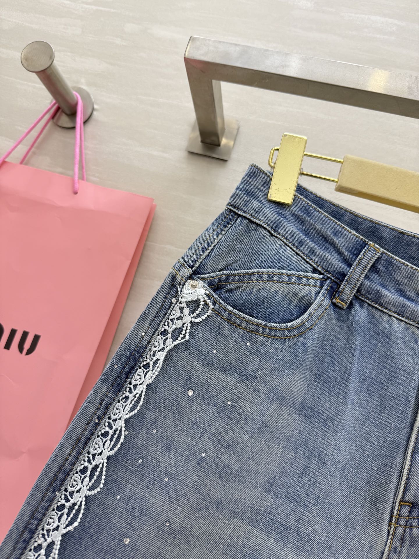 Miu Miu High-Waisted Straight-Leg Jeans with Embroidered & Rhinestone Details 3 i1751039098316 7667 0 1