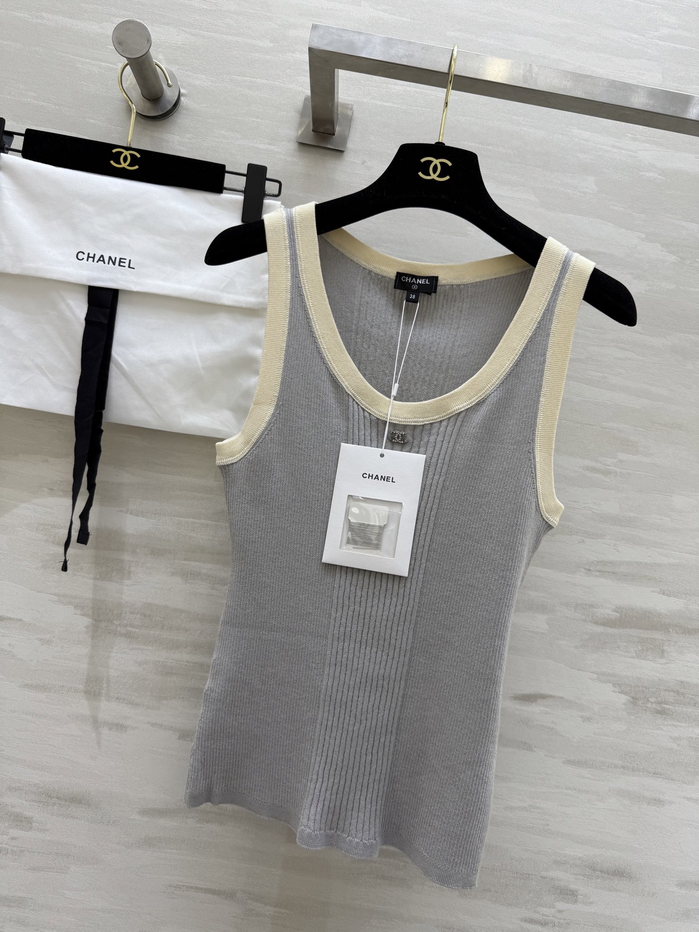 #Chane♡²⁵M coco beach针织系列  徽标坑条针织背心 高品质定制 现货首发size：3