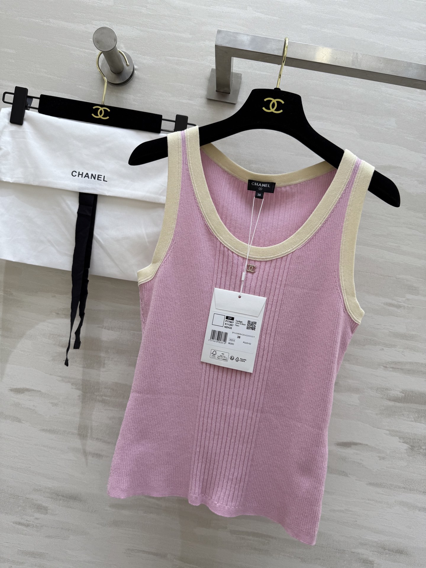 #Chane♡²⁵M coco beach针织系列  徽标坑条针织背心 高品质定制 现货首发size：3