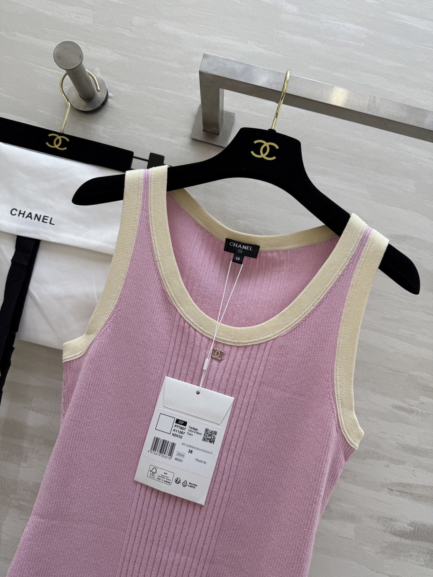 #Chane♡²⁵M coco beach针织系列  徽标坑条针织背心 高品质定制 现货首发size:3
