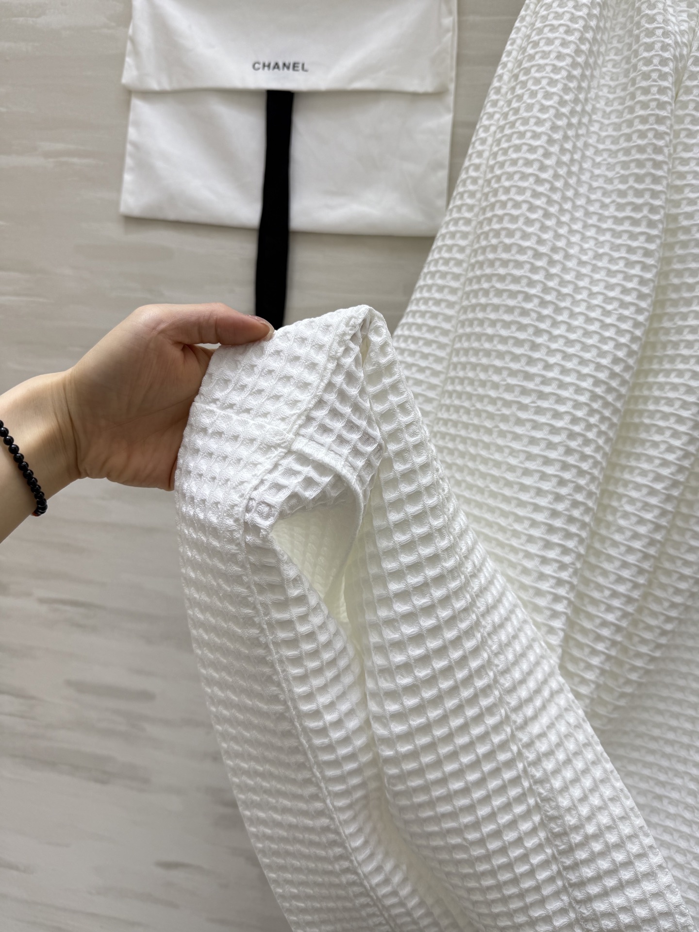 #Chane♡²⁵走秀同款 格纹半裙 定制格纹编织面料 重磅有分量 腰部定制链条⛓️装饰 夏季度假或者日