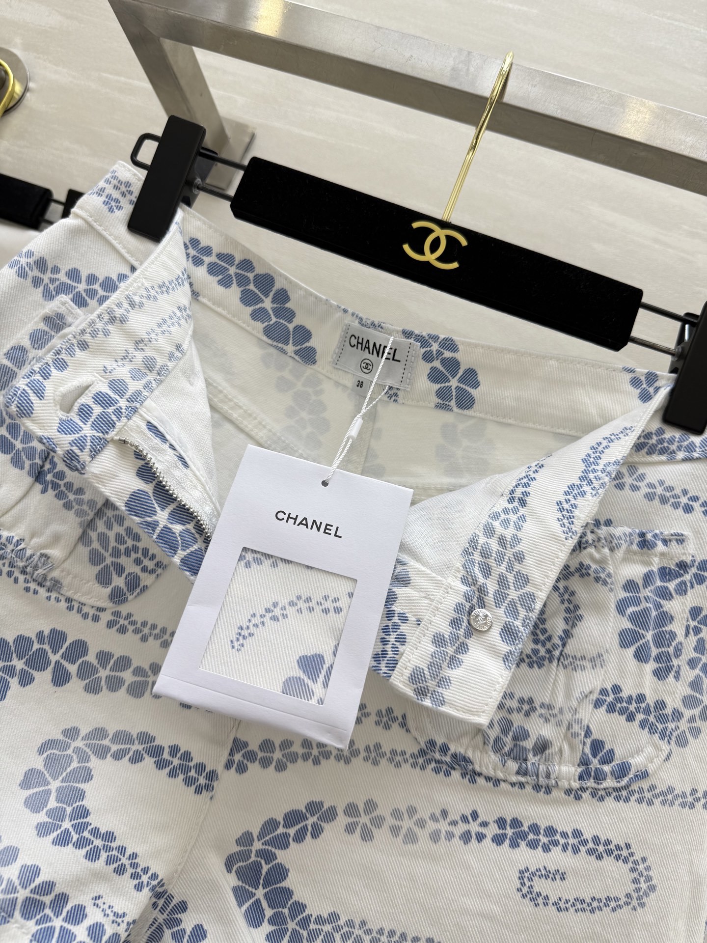 #Chane♡²⁵M沙滩系列 印花丹宁牛仔短裤 高品质定制 现货首发size:36/38/40()