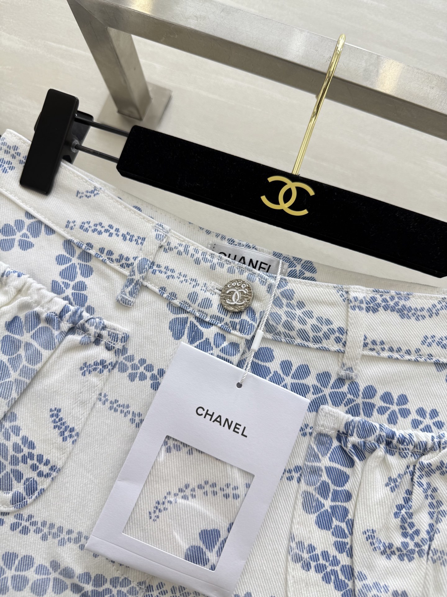 #Chane♡²⁵M沙滩系列 印花丹宁牛仔短裤 高品质定制 现货首发size:36/38/40()