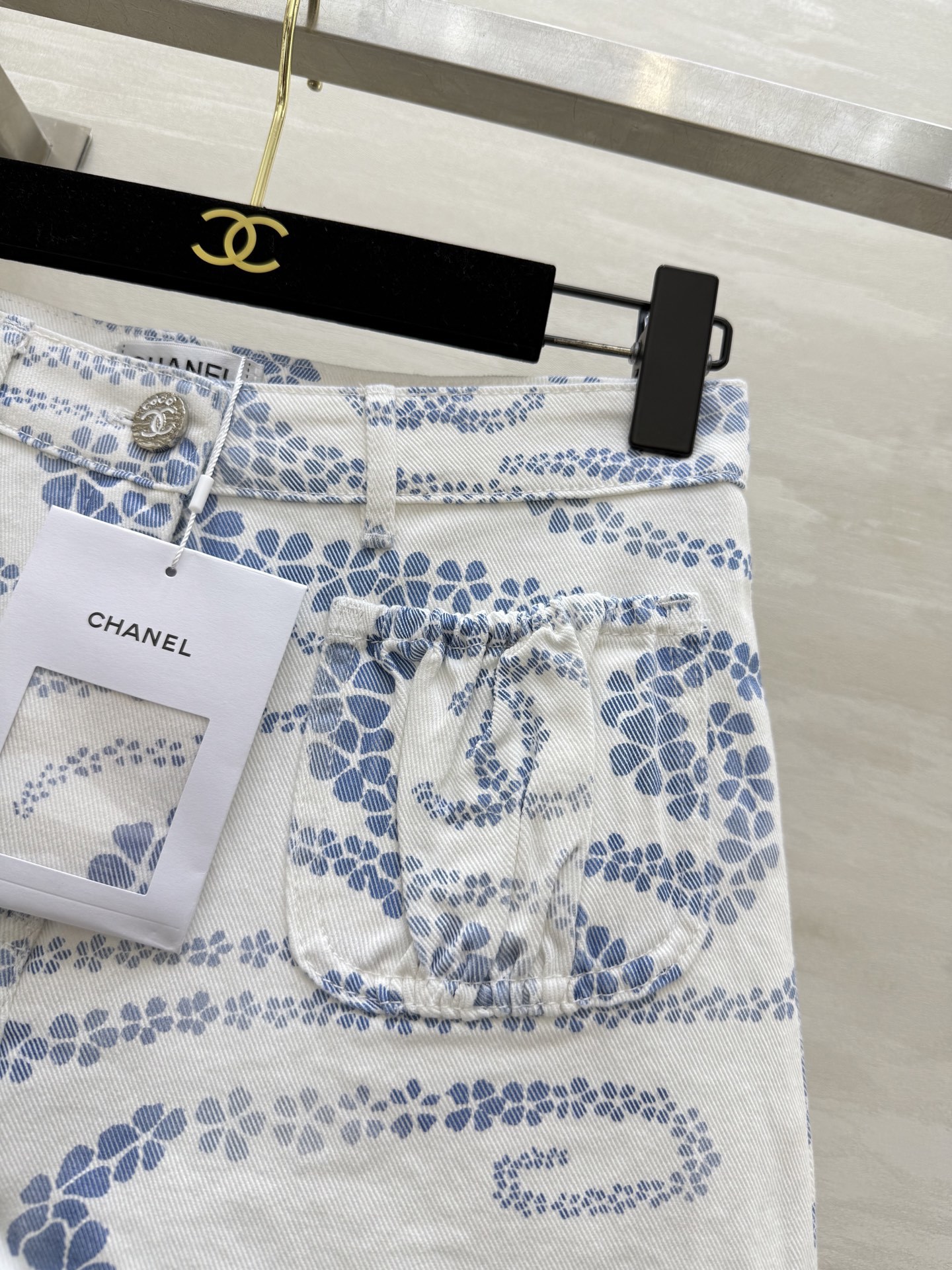 #Chane♡²⁵M沙滩系列 印花丹宁牛仔短裤 高品质定制 现货首发size:36/38/40()