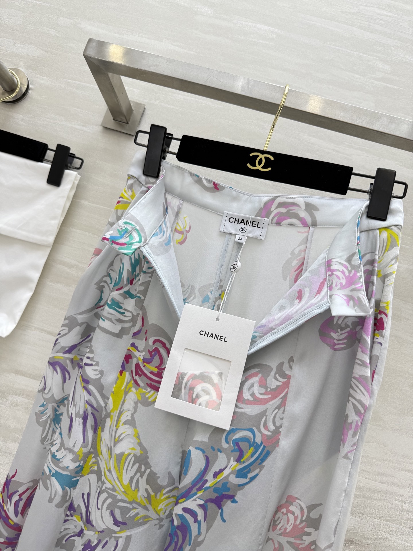 #Chane♡²⁵s印花长裤 定制面料轻盈  100%桑蚕丝  原版开发定制 高品质现货首发size:3