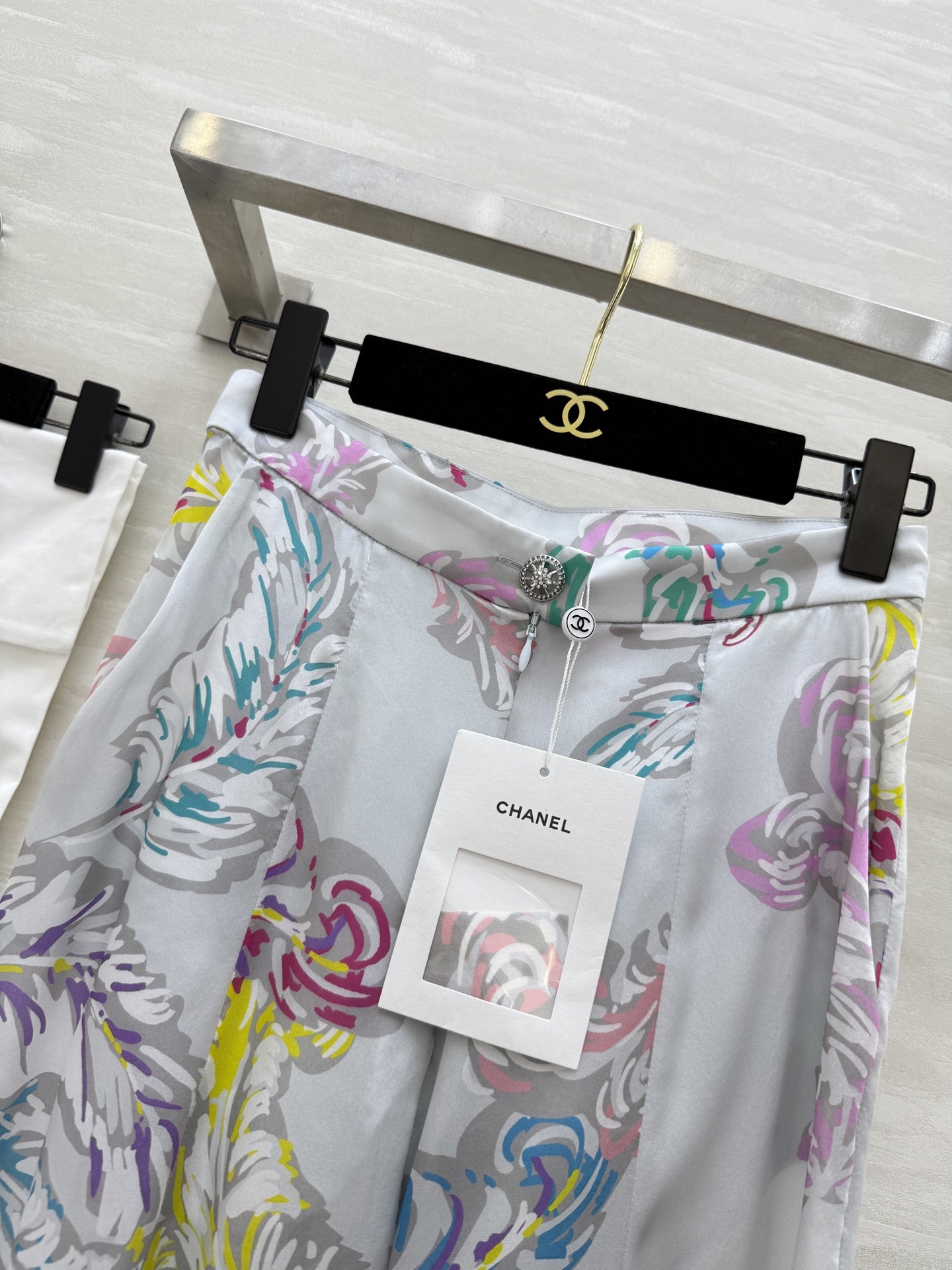 #Chane♡²⁵s印花长裤 定制面料轻盈  100%桑蚕丝  原版开发定制 高品质现货首发size:3