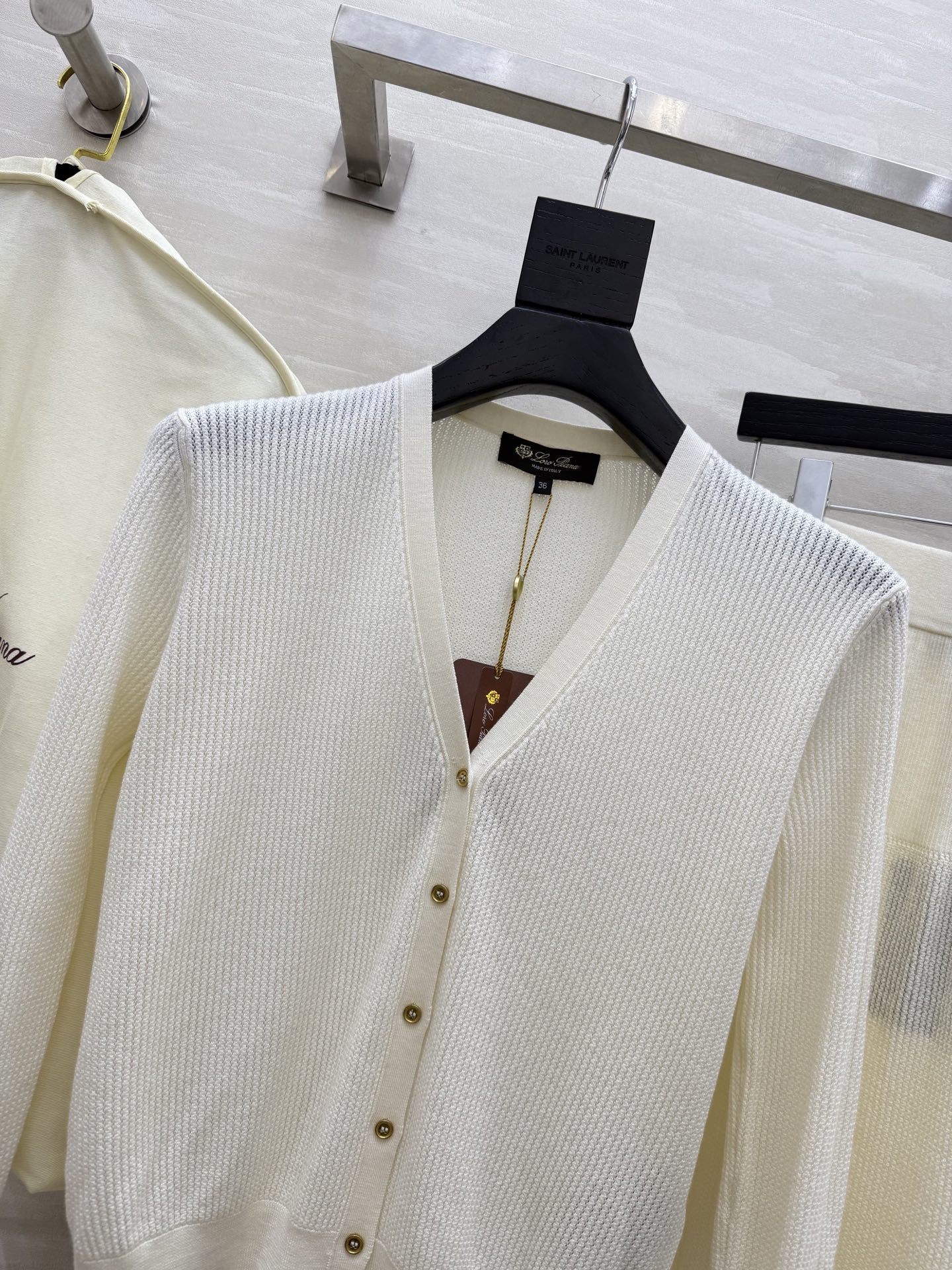 #Loro Pian♡²⁵SS Royal Lightness 纯色桑蚕丝开衫   16针德国进口机挑孔