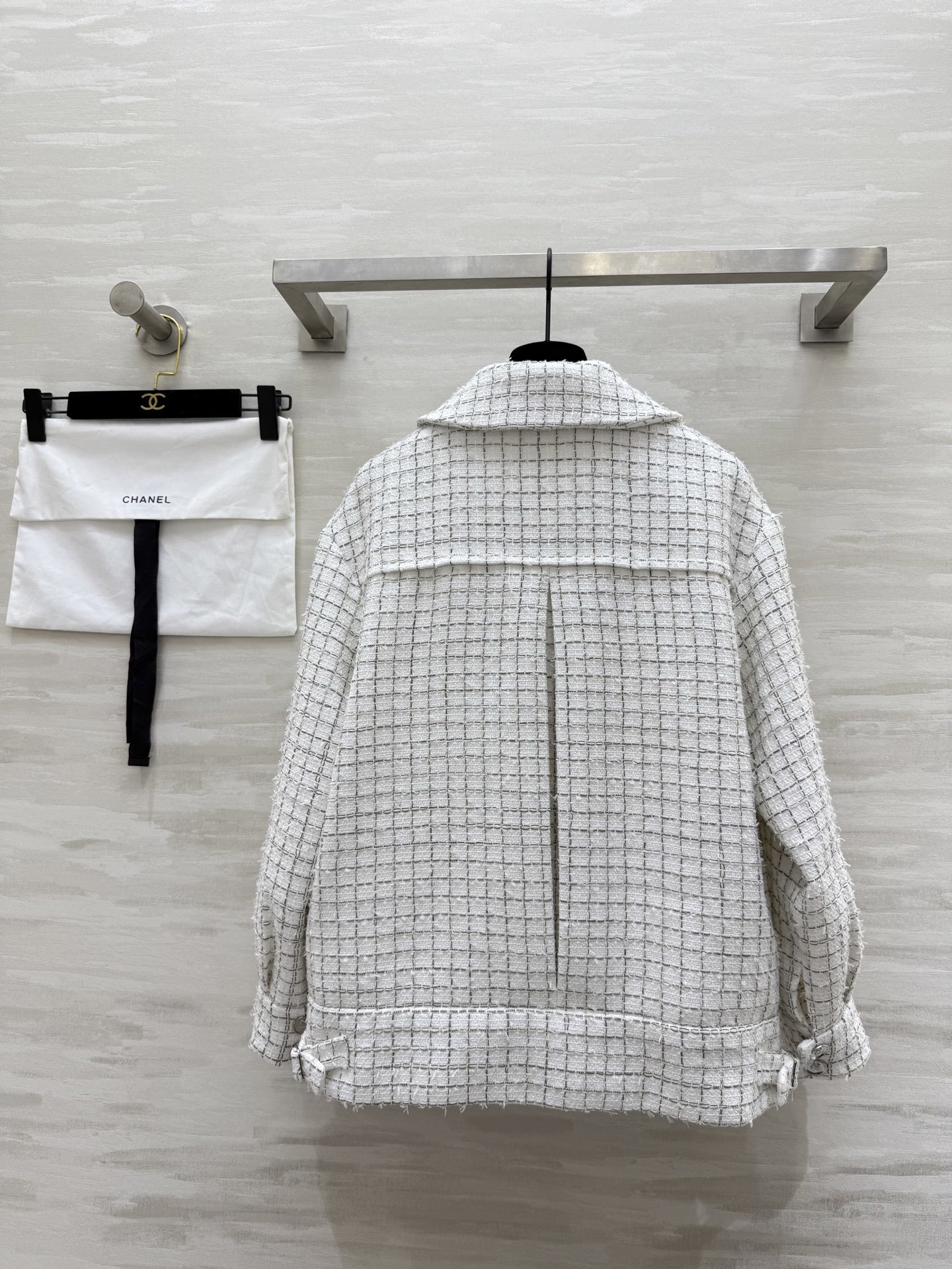 #Chane♡²⁵s黑白格翻领粗花呢外套 高品质定制 现货首发size:36/38/40()