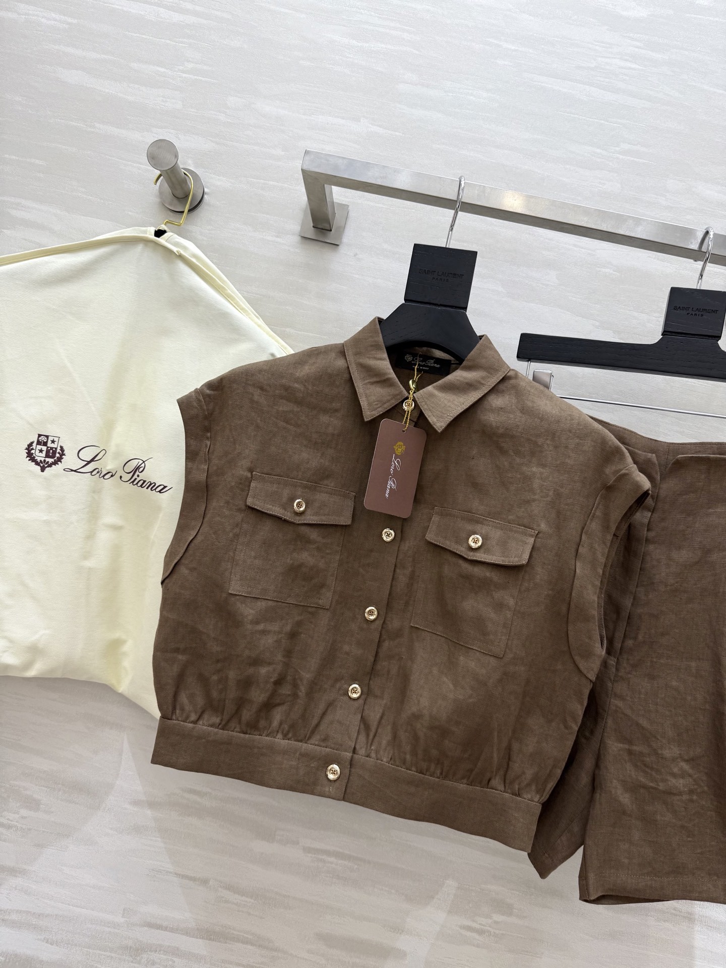 #LP²⁵新款老钱风亚麻休闲套装 重磅logo标识皮牌点缀精致高级 立体剪裁上身帅气又时髦 打造休闲舒适