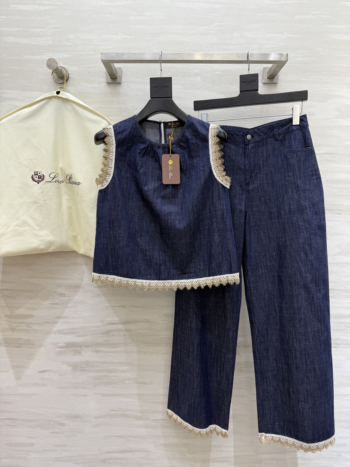 #LP²⁵新款度假南法风牛仔系列 花边草编立体刺绣 低调奢华细节感满满 经典褶裥圆领小A 版型搭配直筒裤