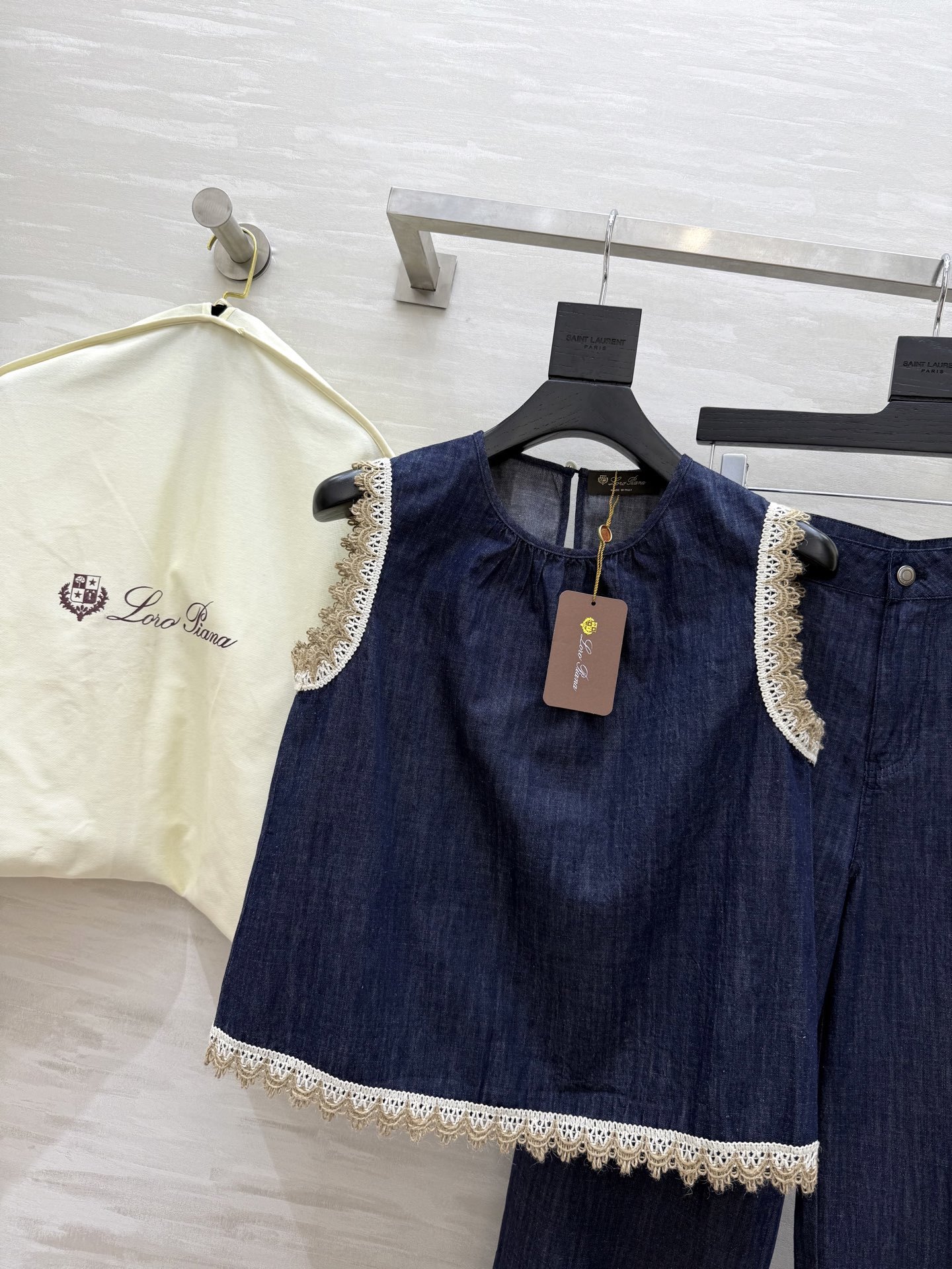 #LP²⁵新款度假南法风牛仔系列 花边草编立体刺绣 低调奢华细节感满满 经典褶裥圆领小A 版型搭配直筒裤