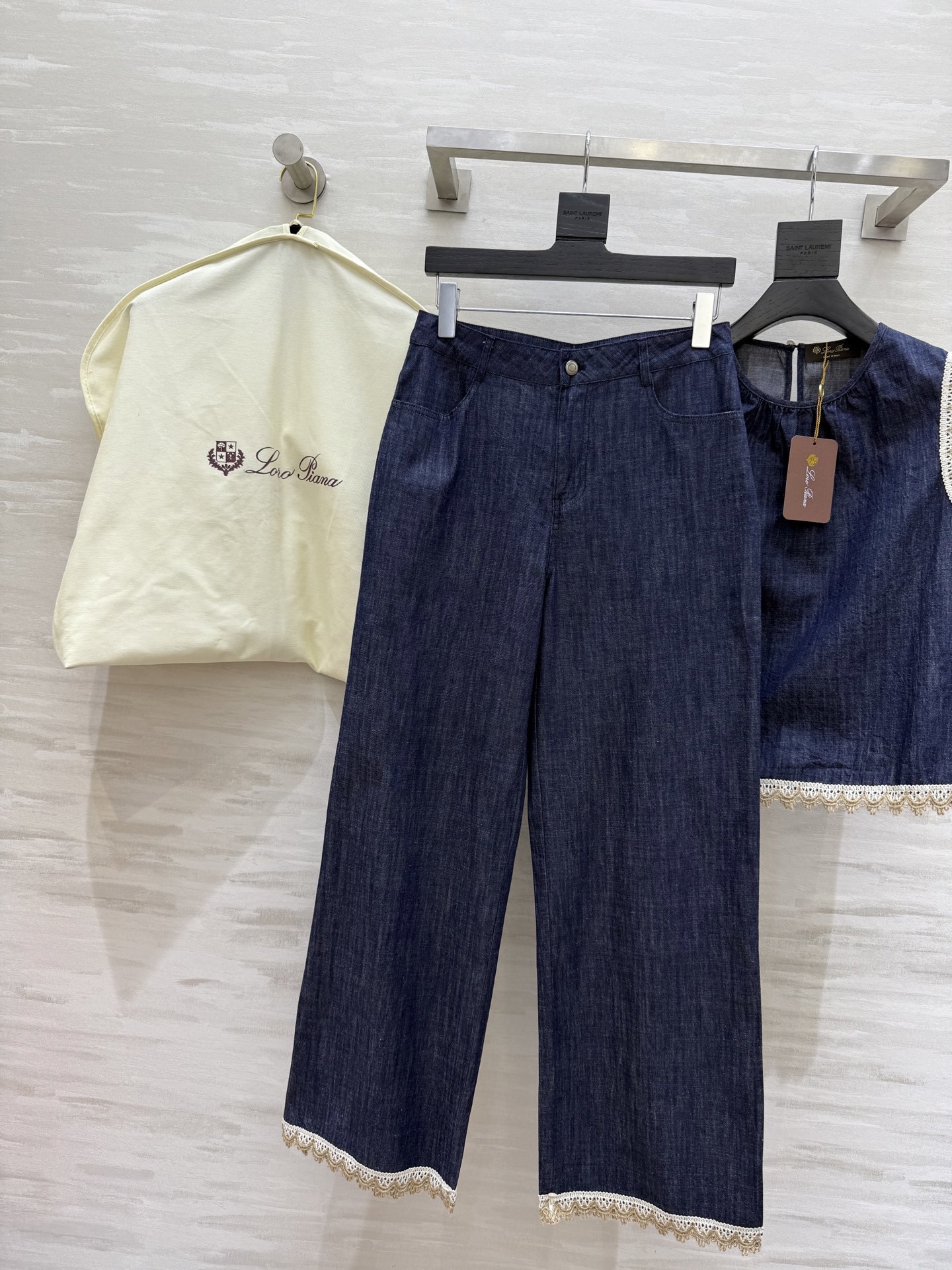 #LP²⁵新款度假南法风牛仔系列 花边草编立体刺绣 低调奢华细节感满满 经典褶裥圆领小A 版型搭配直筒裤