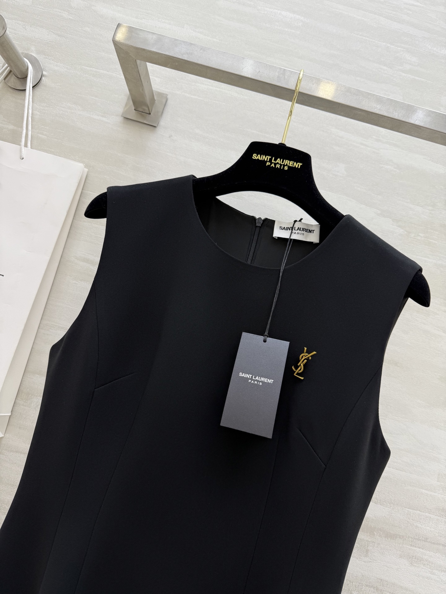 #ysl²⁵ss法式赫本风收腰连衣裙 定制醋酸面料奢华高级 立体剪裁大气显瘦 高品质定制 现货首发siz