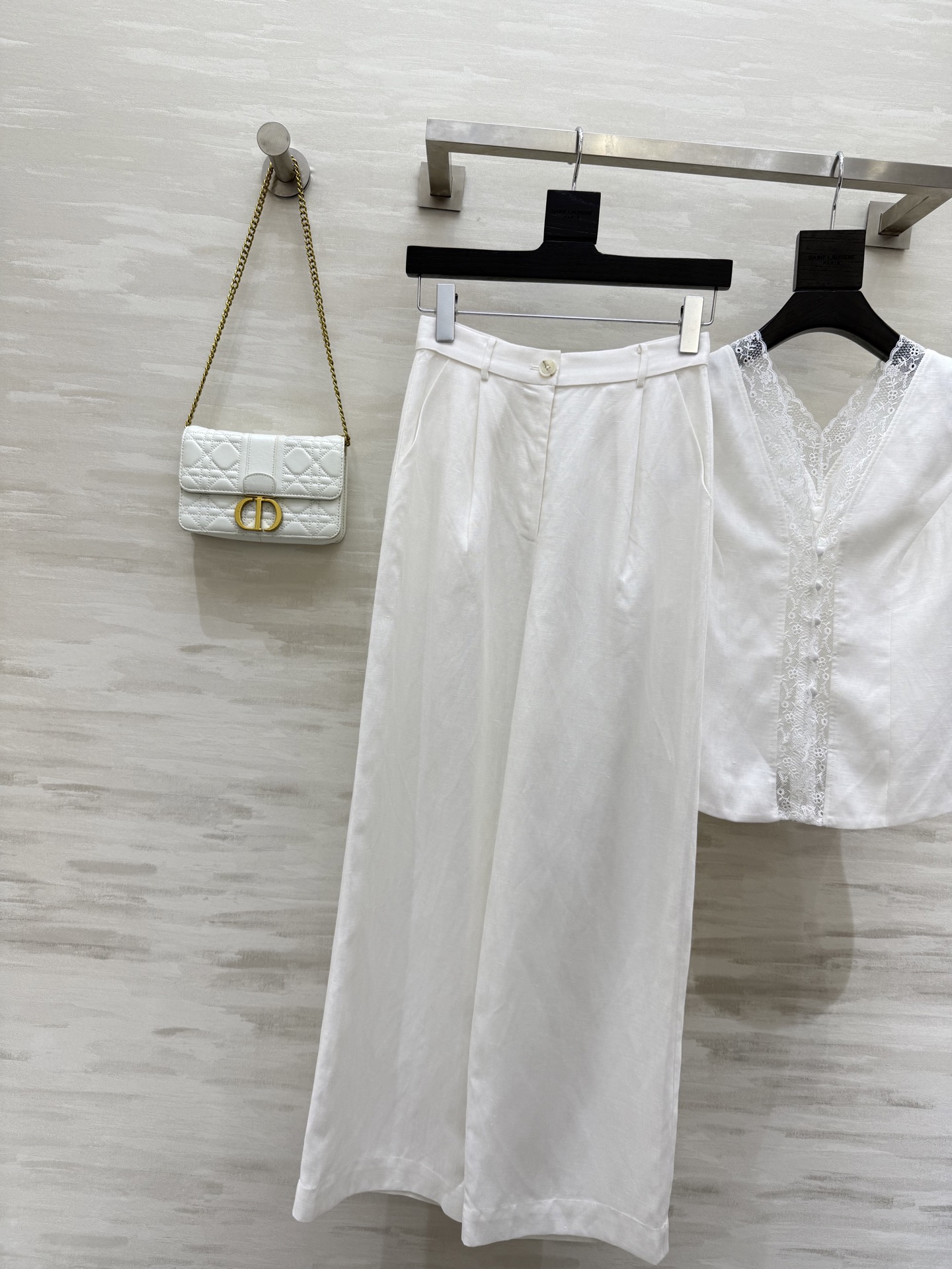 #DIO♡²⁵新款 度假系列 蕾丝拼接亚麻套装 高品质定制 现货首发size：36/38/40  