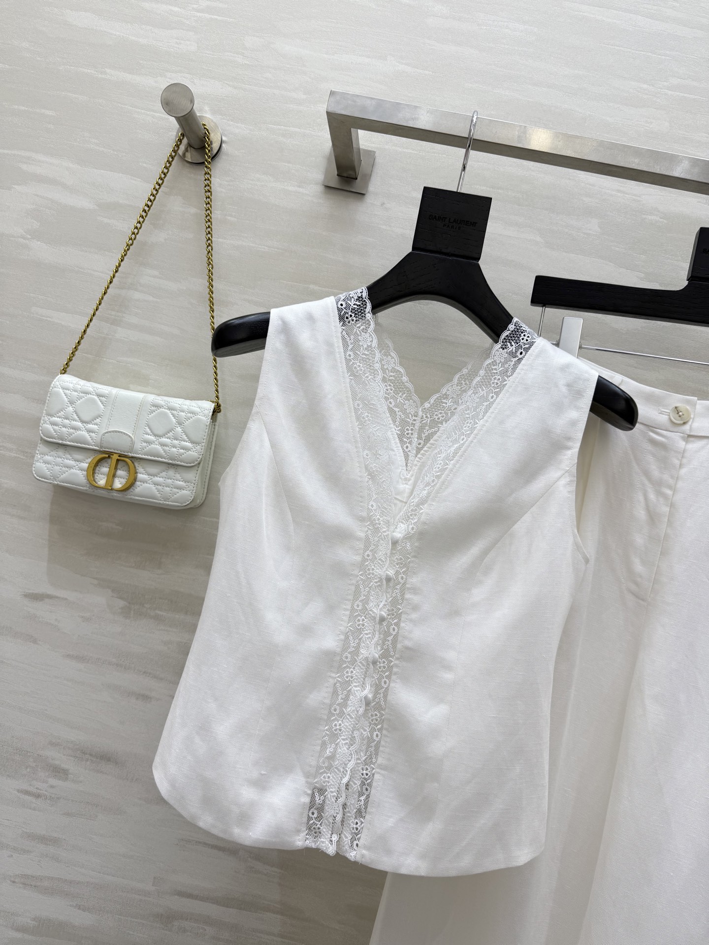 #DIO♡²⁵新款 度假系列 蕾丝拼接亚麻套装 高品质定制 现货首发size：36/38/40  