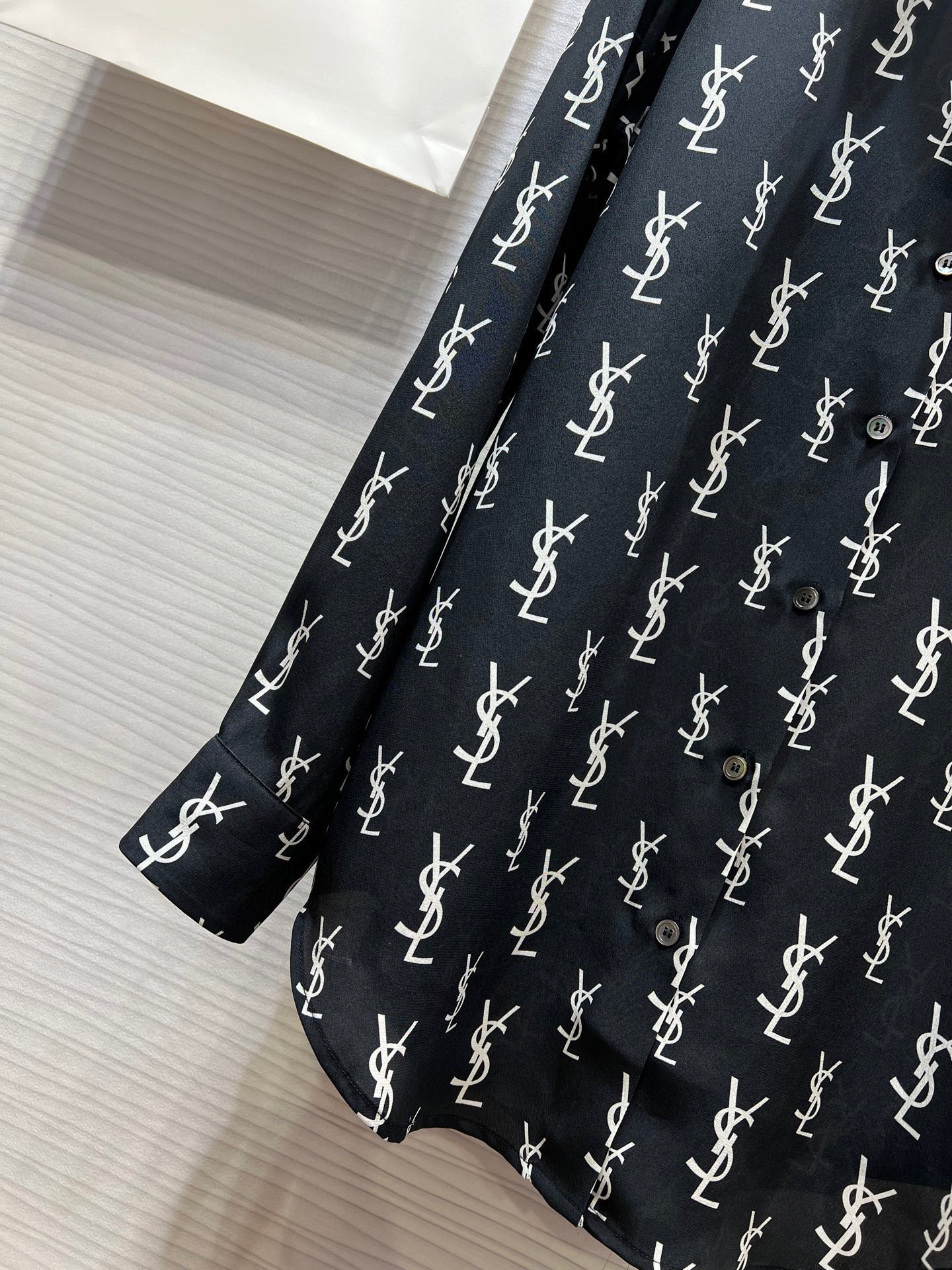 Saint Laurent Silk Long Sleeve Shirt - Elegant Designer Blouse for Women 5 i1753541001372 5959 0 3