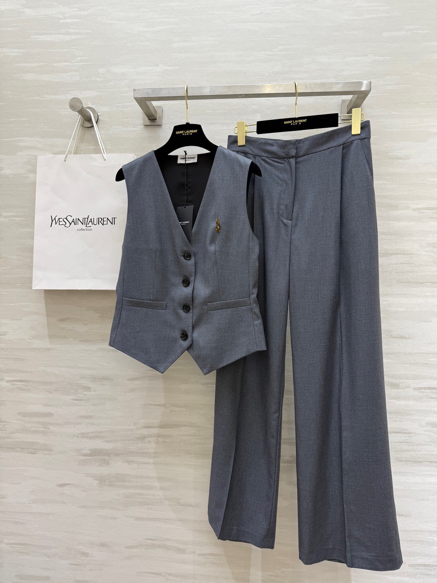 YSL Inspired Wool Vest Suit Set - Timeless Elegance & Modern Style 2 i1753542576795 4871 0 0