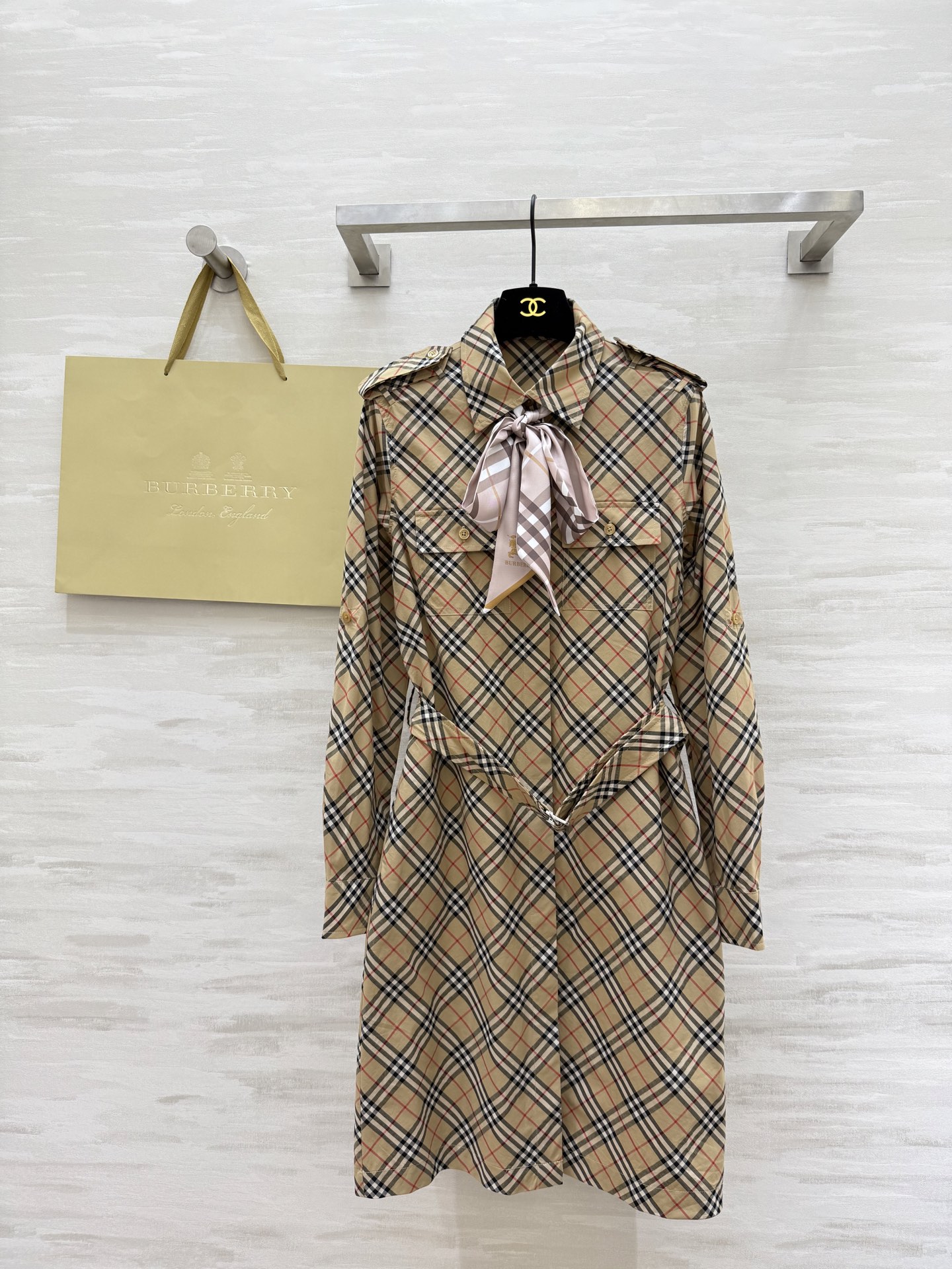Burberry Plaid Cotton Shirt Dress, Stylish Classic, High-Quality Custom 2 i1754147519884 9771 0 0