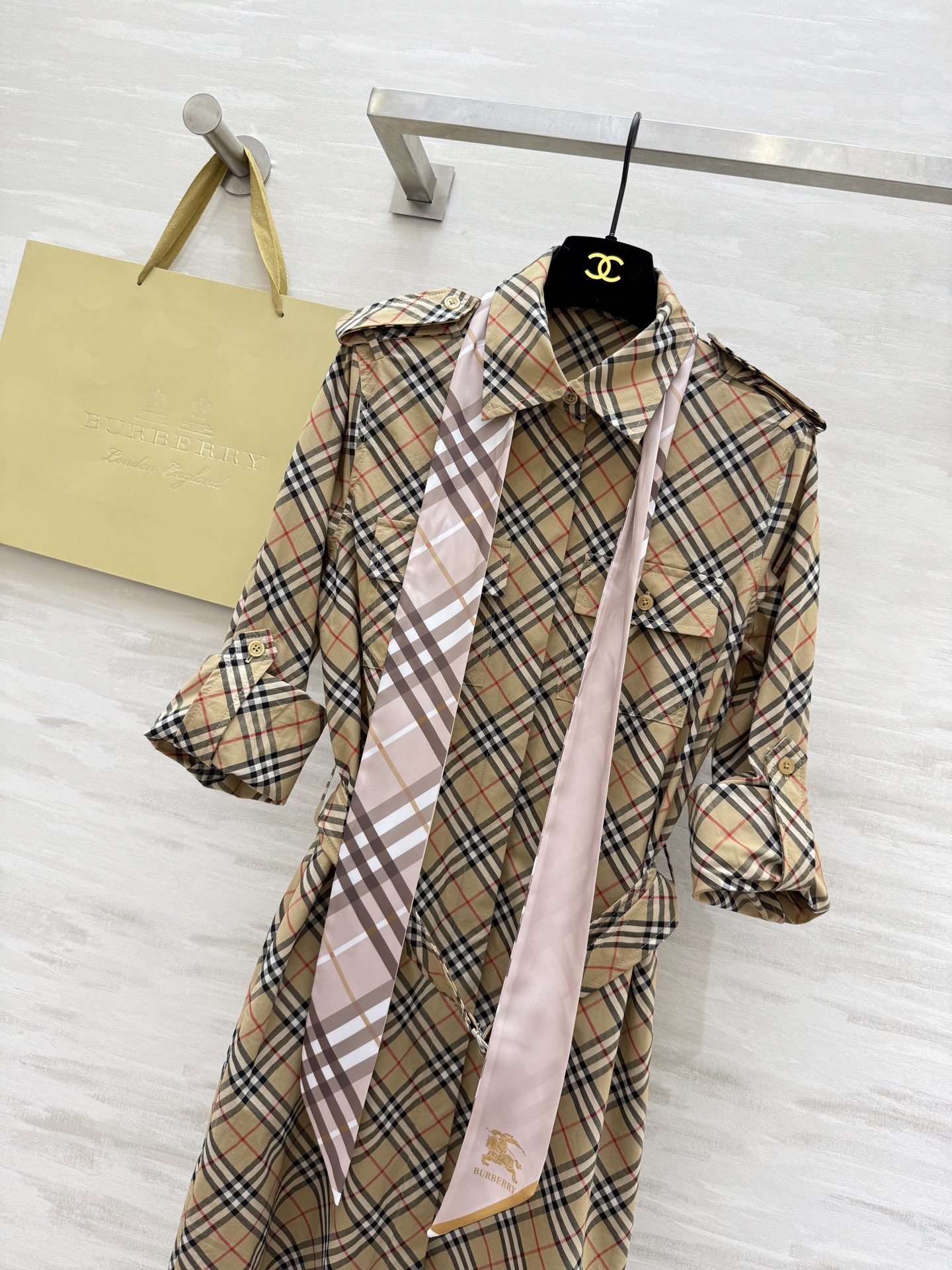 Burberry Plaid Cotton Shirt Dress, Stylish Classic, High-Quality Custom 8 i1754147521579 2163 0 6
