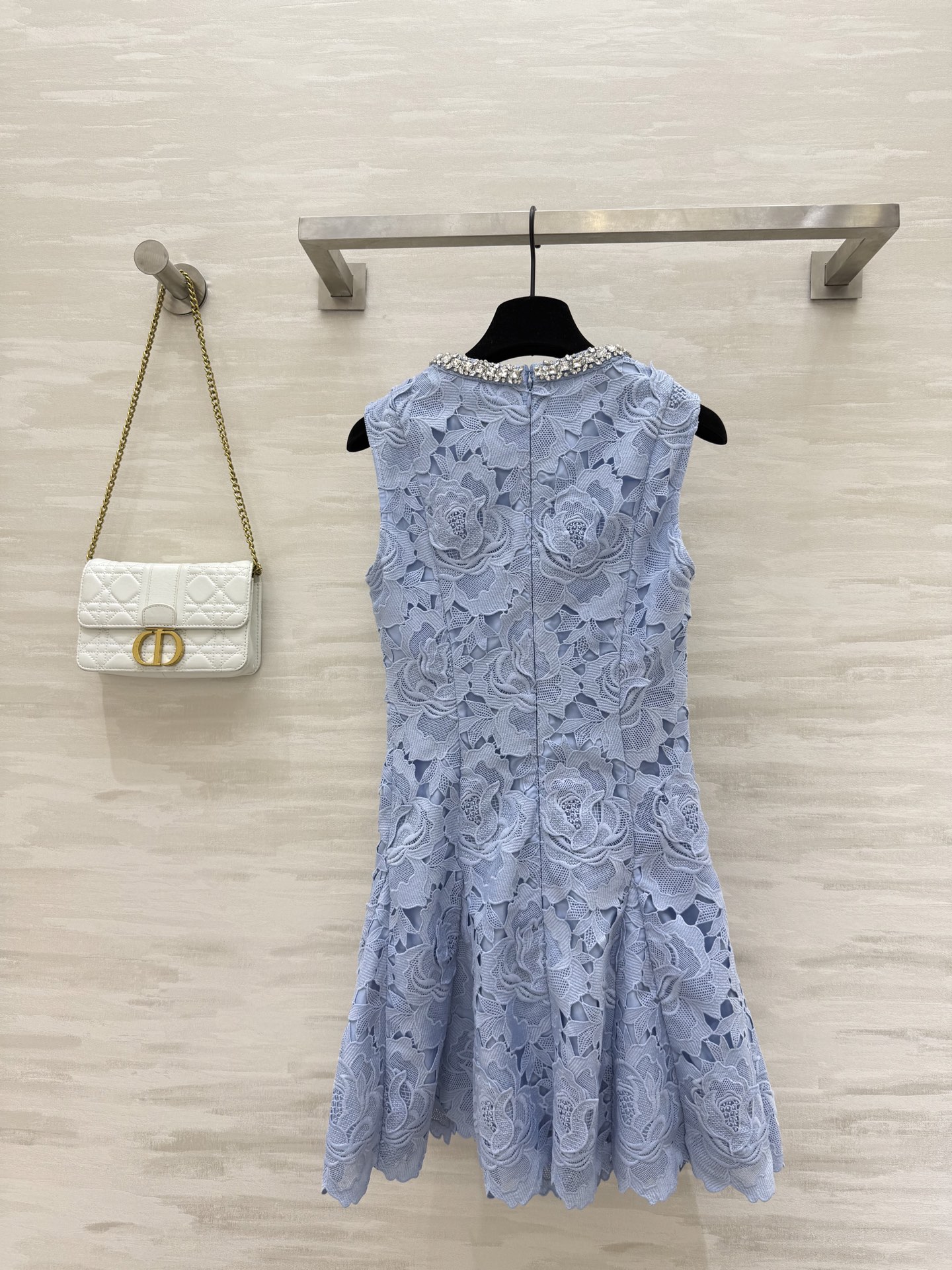 Self-Portrait Sleeveless Lace Mini Dress - Elegant Mist Blue, Diamond Accents 9 i1754312617427 5541 0 7