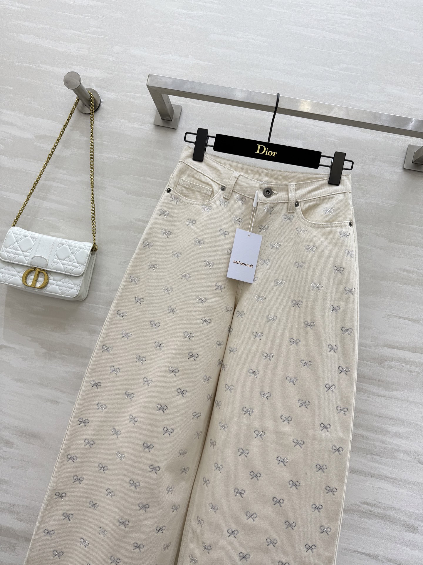 Self Portrait Rhinestone Bow Denim Jeans - High-Quality, Ready to Ship 5 i1754312884203 8617 0 3