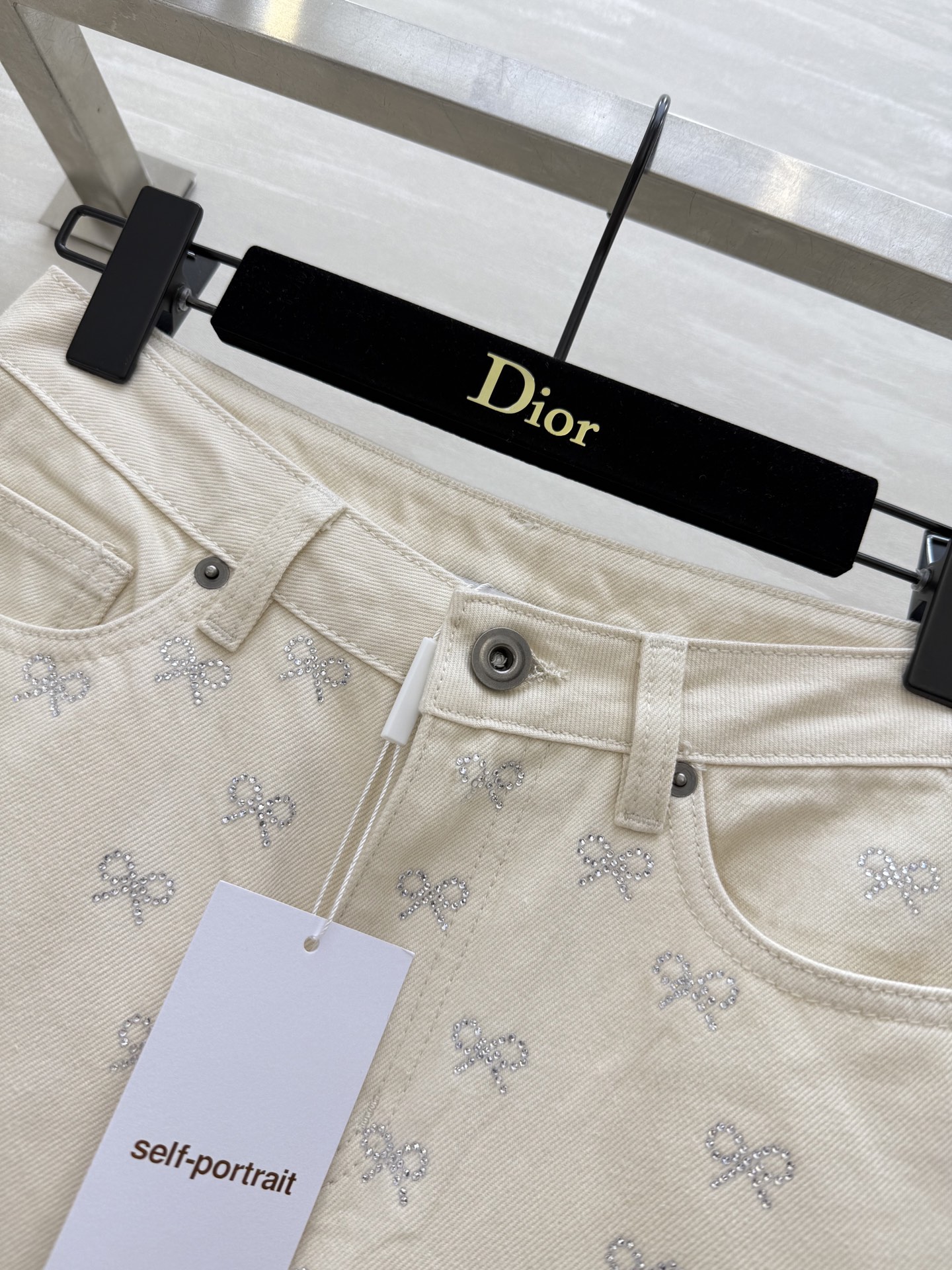 Self Portrait Rhinestone Bow Denim Jeans - High-Quality, Ready to Ship 4 i1754312884294 2073 0 2