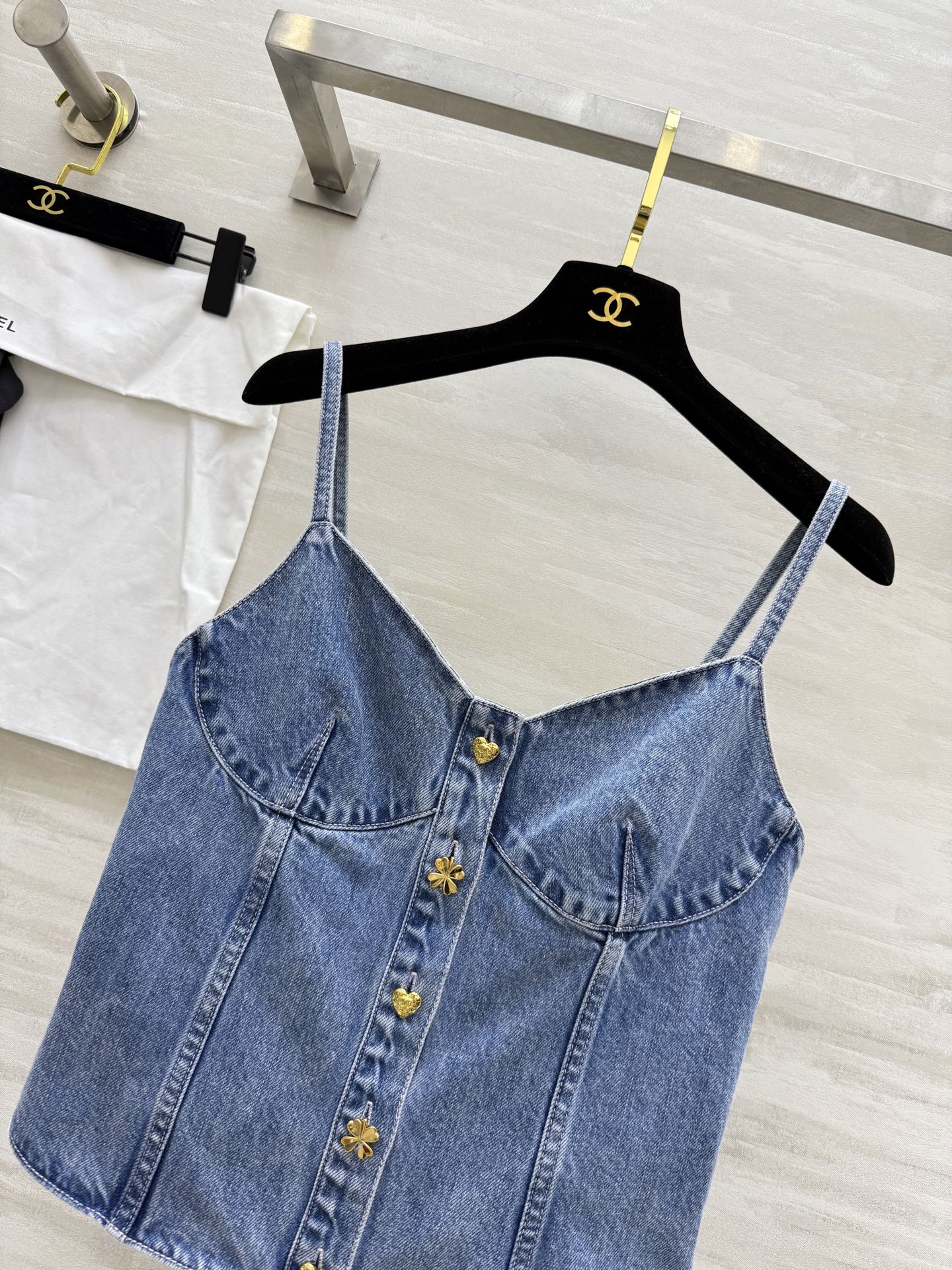 #Chane♡²⁵B 水洗丹宁牛仔吊带 高品质定制 现货首发size：36/38/40（）