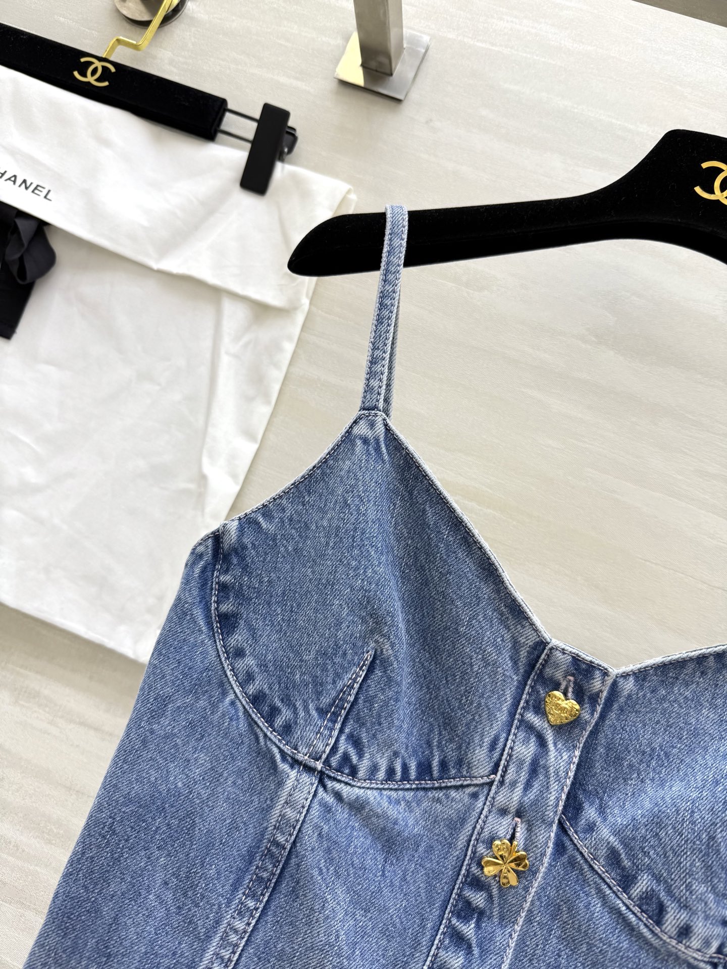 #Chane♡²⁵B 水洗丹宁牛仔吊带 高品质定制 现货首发size：36/38/40（）