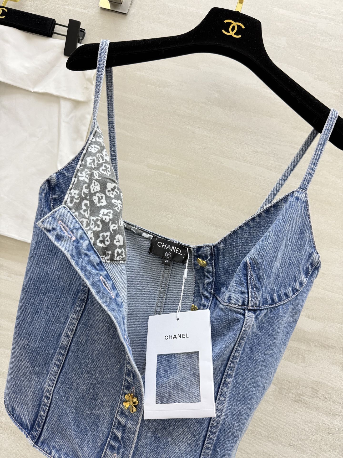 #Chane♡²⁵B 水洗丹宁牛仔吊带 高品质定制 现货首发size：36/38/40（）