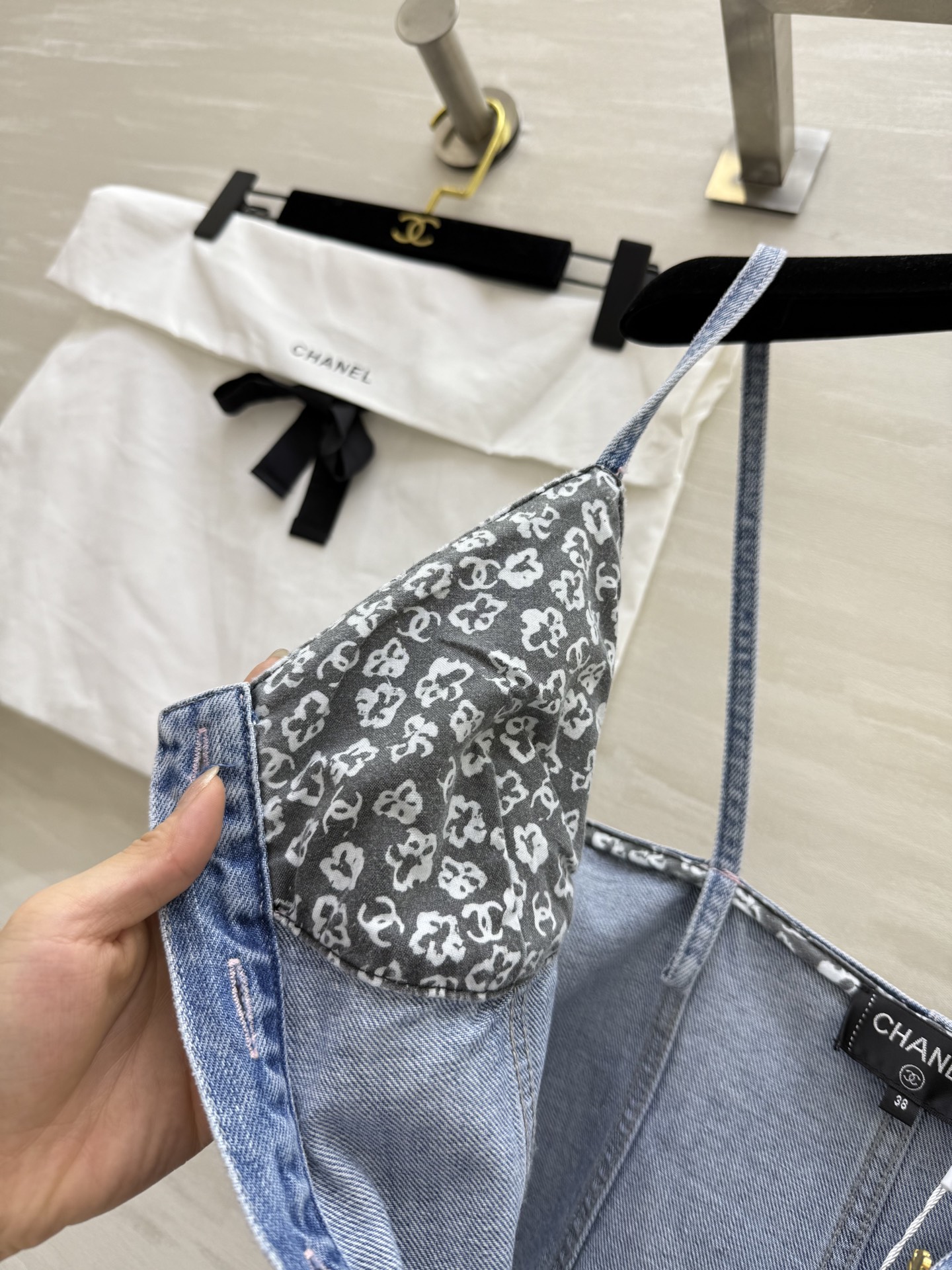 #Chane♡²⁵B 水洗丹宁牛仔吊带 高品质定制 现货首发size：36/38/40（）