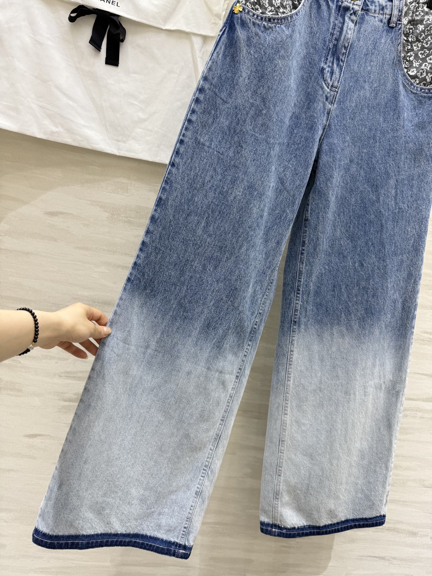 #Chane♡²⁵B 印花水洗拉链牛仔裤 高品质定制 现货首发size：36/38/40（）