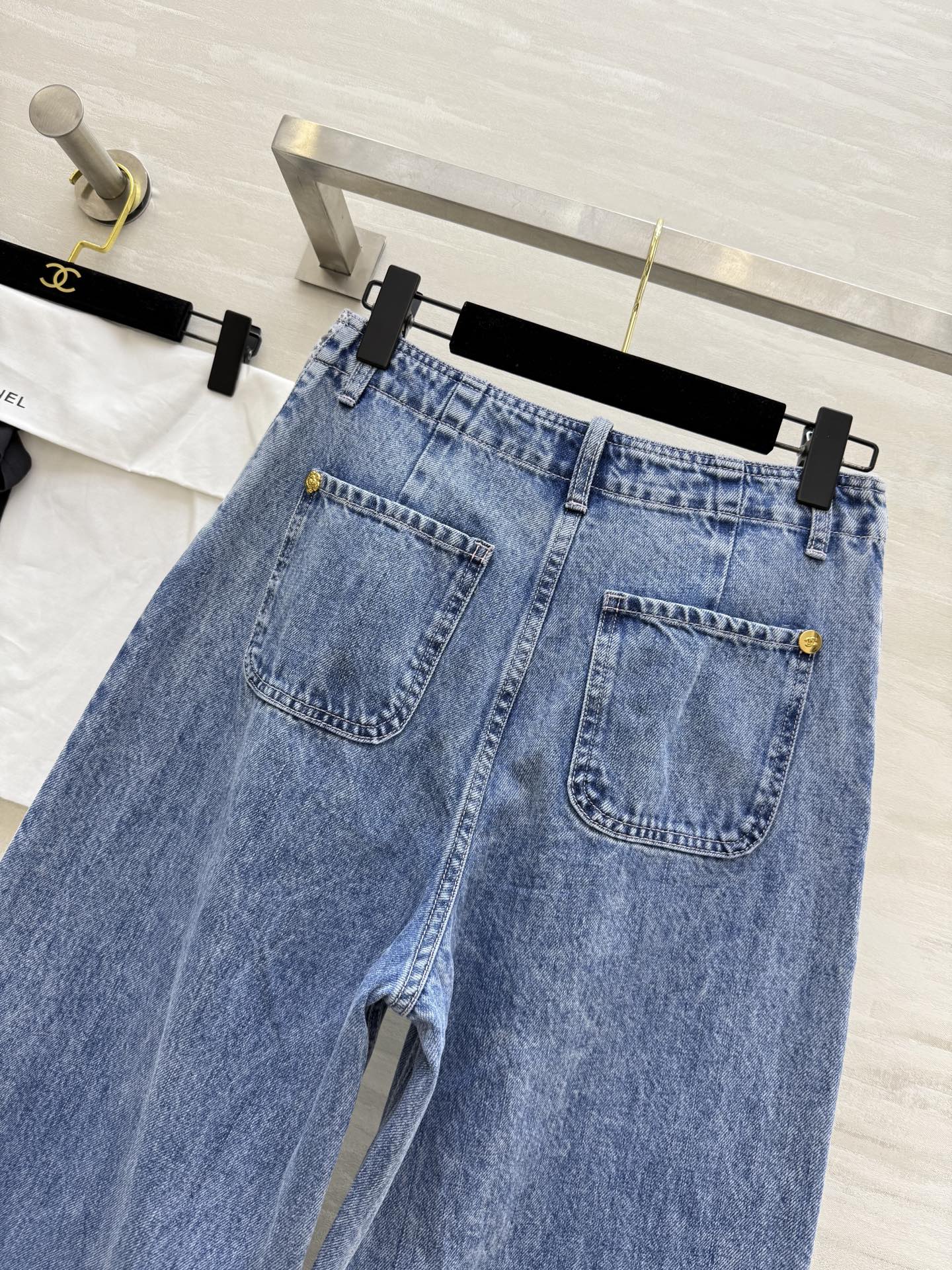 #Chane♡²⁵B 印花水洗拉链牛仔裤 高品质定制 现货首发size：36/38/40（）