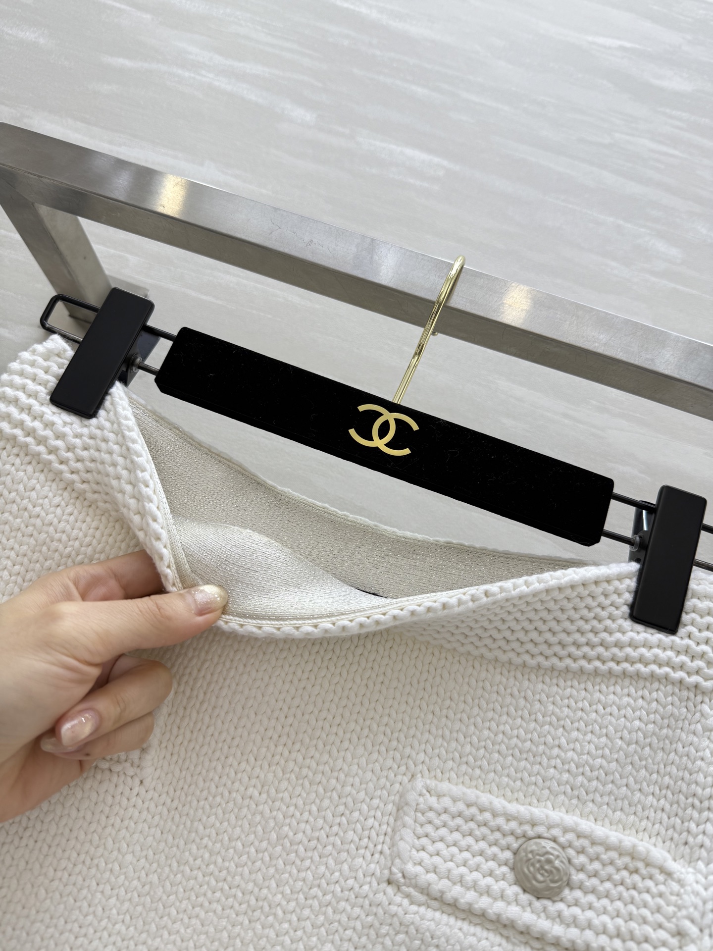 #Chane♡²⁵A 口袋针织松紧腰休闲短裙 原版开发 定制纱线 开模五金 松紧腰百搭不挑人 高品质定制