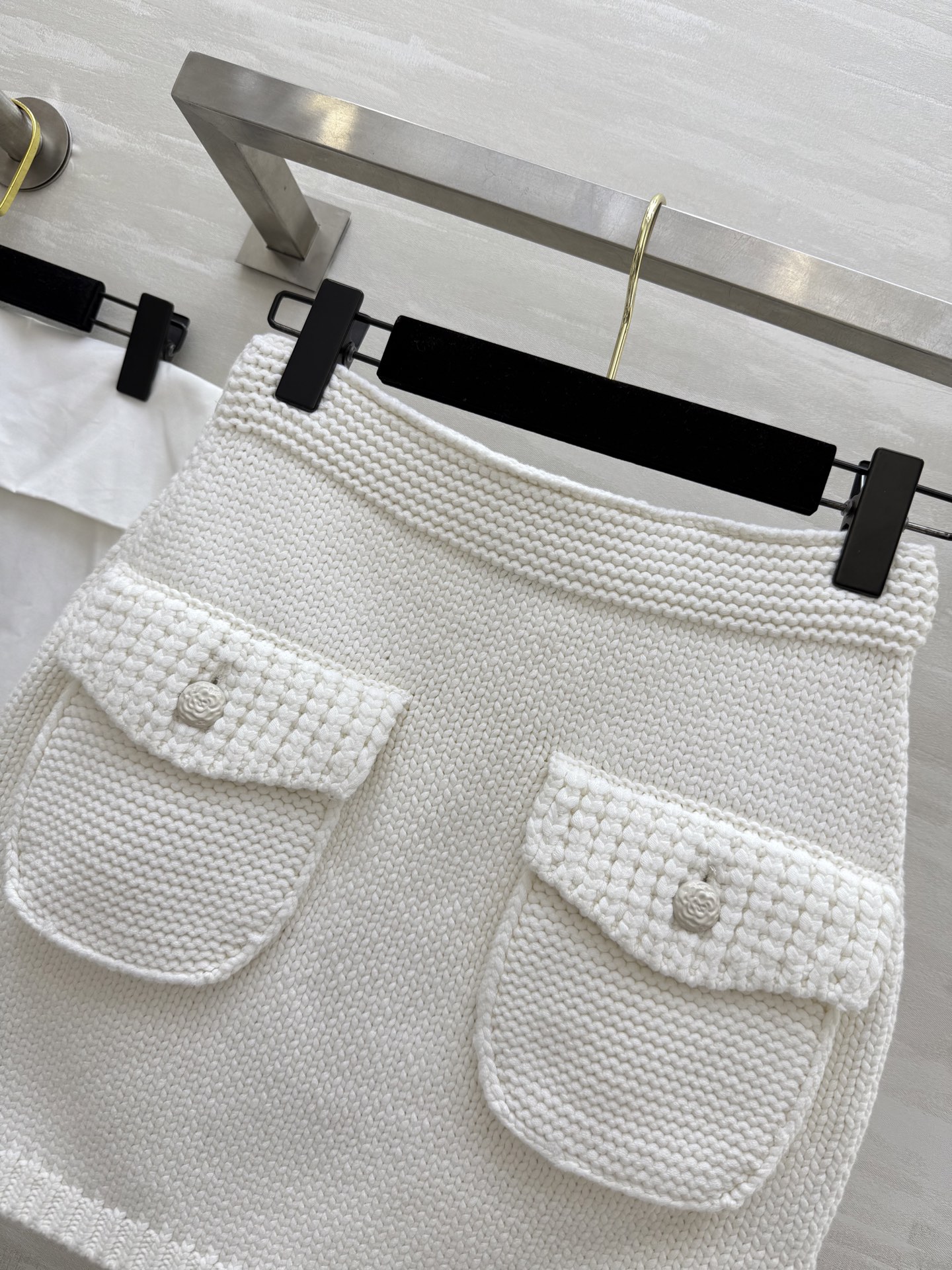 #Chane♡²⁵A 口袋针织松紧腰休闲短裙 原版开发 定制纱线 开模五金 松紧腰百搭不挑人 高品质定制