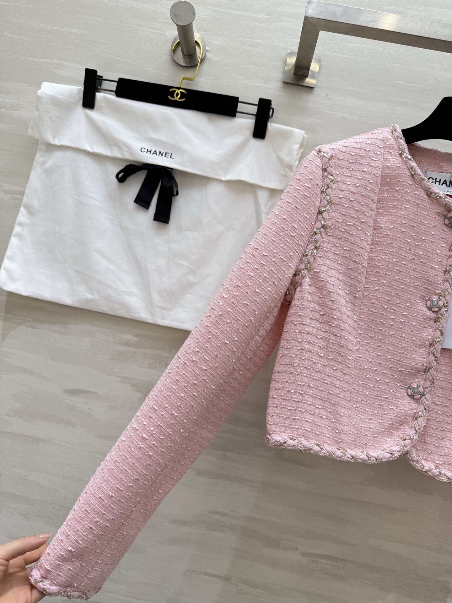 #Chane♡²⁵秋冬新款 羊毛软花呢外套 定制编织面料 立体剪裁版型 开模定制花扣精致高级 高品质 现