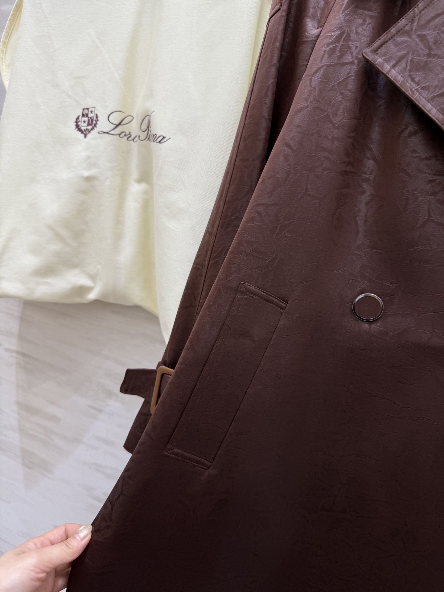 #LP🆕²⁵秋冬新款 极简绑带收腰翻领长款风衣外套 高品质定制 现货首发size：S/M/L（M码胸围：