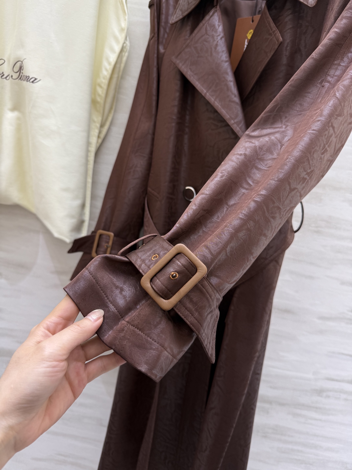 #LP🆕²⁵秋冬新款 极简绑带收腰翻领长款风衣外套 高品质定制 现货首发size：S/M/L（M码胸围：