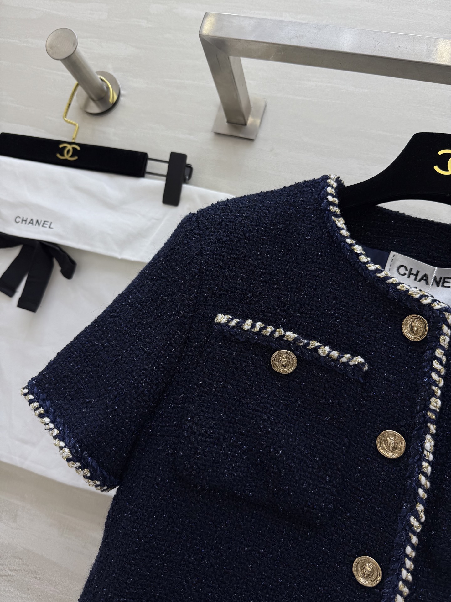 #Chane♡²⁵A 刺绣幻彩斜纹软呢外套 高品质定制 现货首发size：36/38/40（）