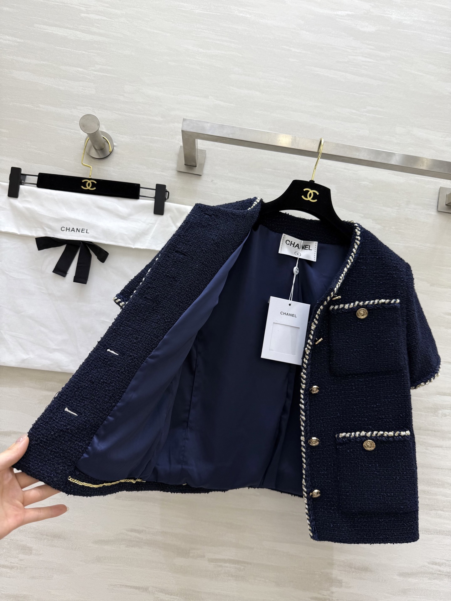 #Chane♡²⁵A 刺绣幻彩斜纹软呢外套 高品质定制 现货首发size：36/38/40（）