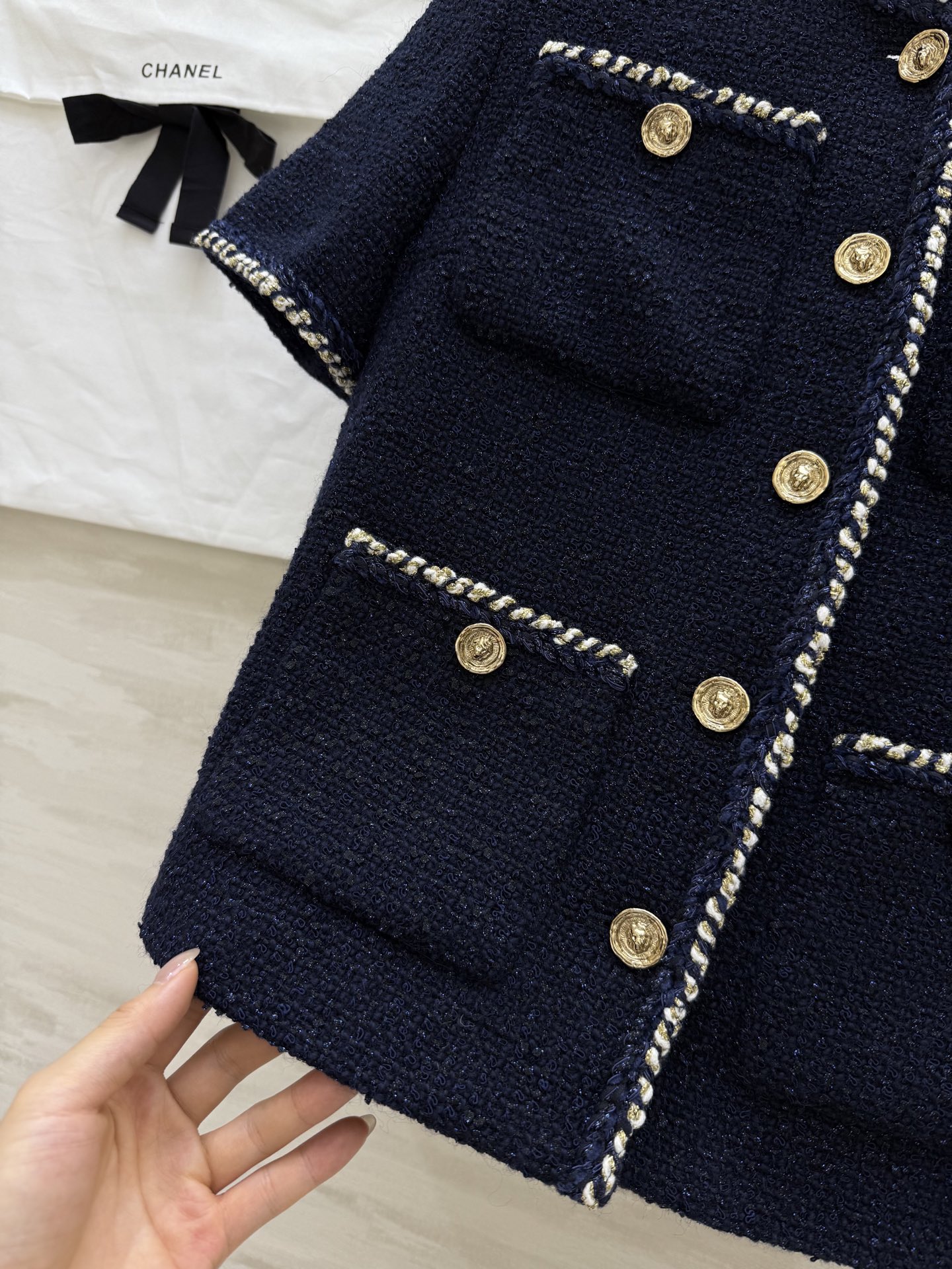 #Chane♡²⁵A 刺绣幻彩斜纹软呢外套 高品质定制 现货首发size：36/38/40（）