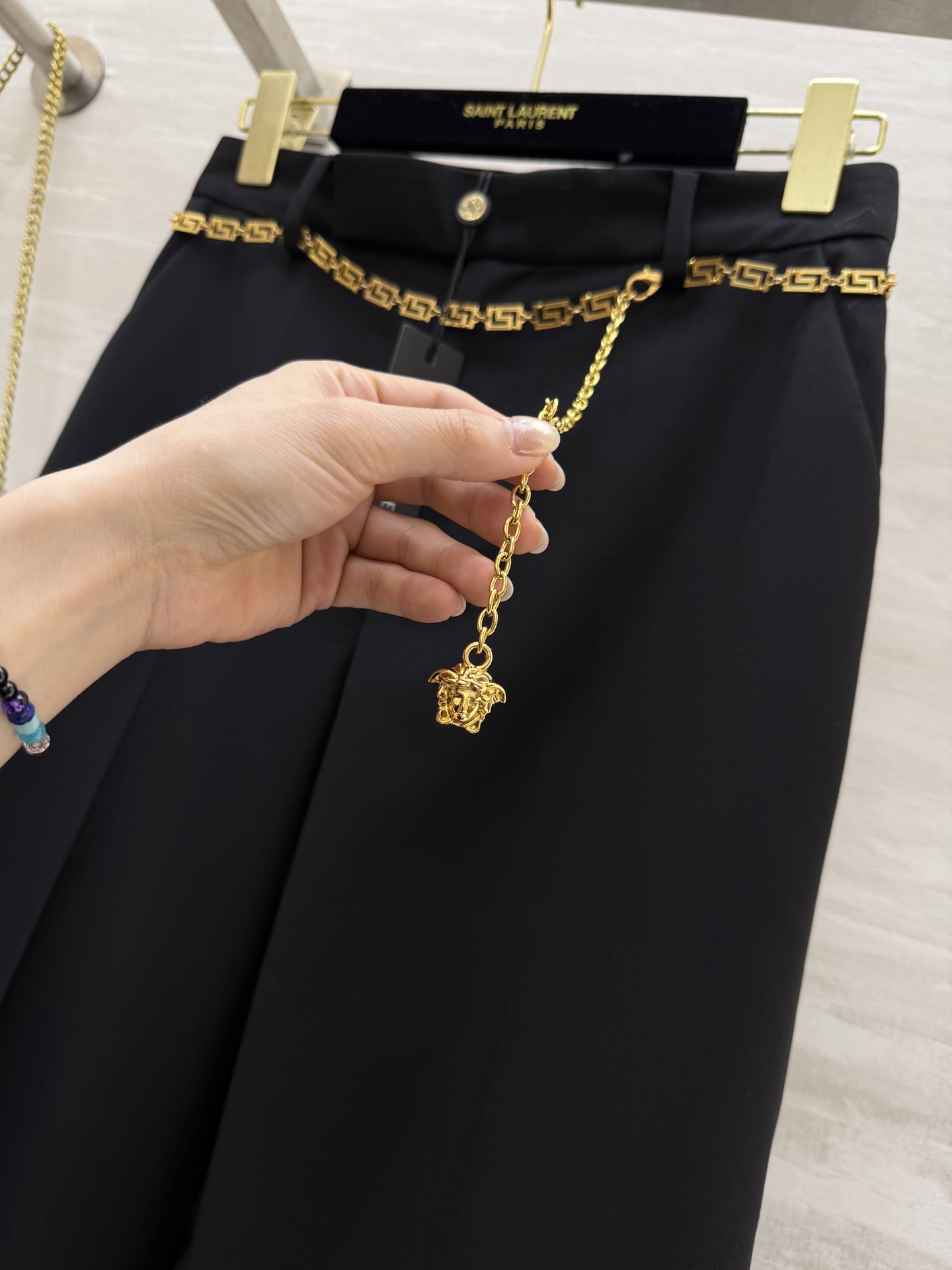 #Versac♡²⁵秋冬新款 腰链装饰西裤 裤型上身无敌显高显瘦 定制腰链精致高级 高品质 现货首发si