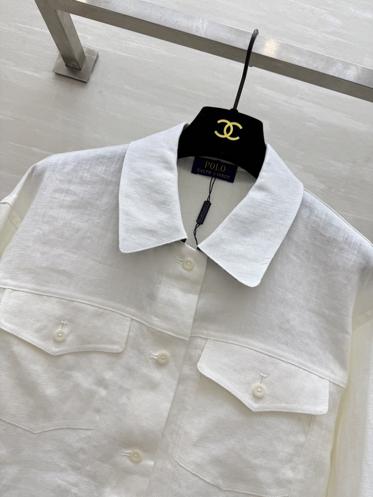 #拉夫劳伦²⁵早秋新款 亚麻外套 松弛有度 实实在在时髦感 胸前经典刺绣图案 整个版型上身精气神 自带休