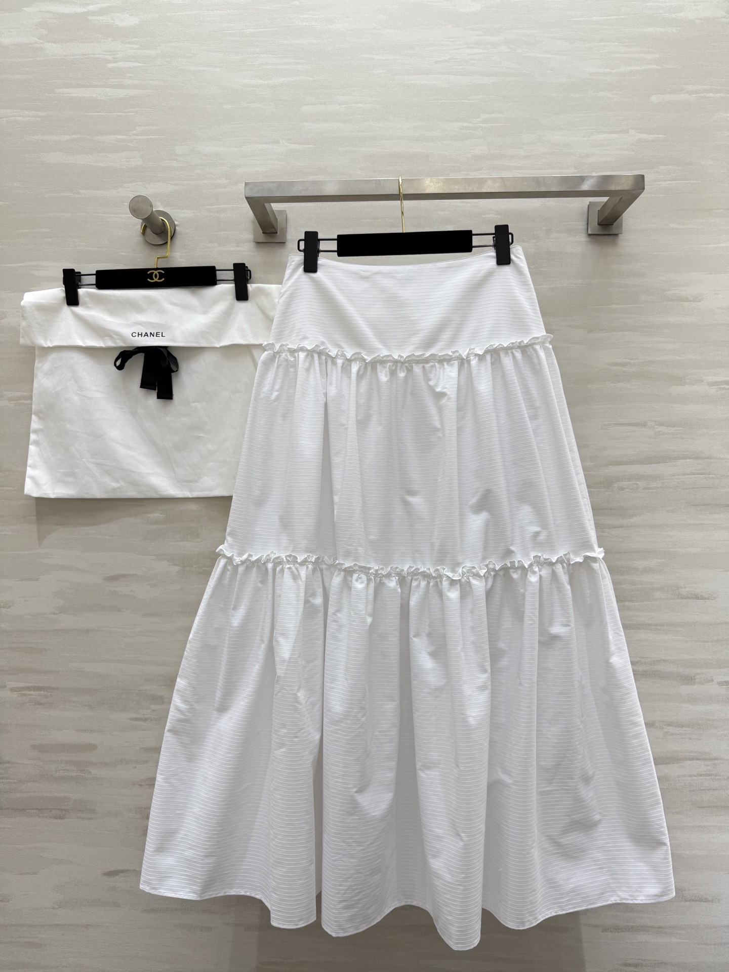 #Chane♡²⁵早秋新款 双C刺绣🪡半裙 高品质定制 现货首发size：36/38/40（36码腰围：